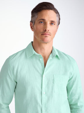 Men's Shirt Monaco Linen Mint Green