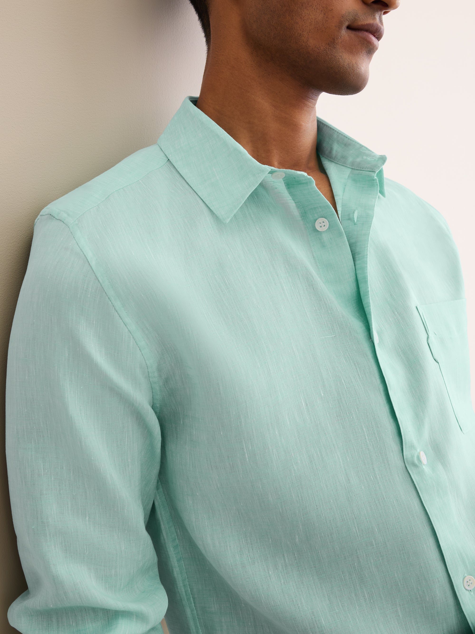 mint green dress shirt men Men's Shirt Monaco Linen Mint Green