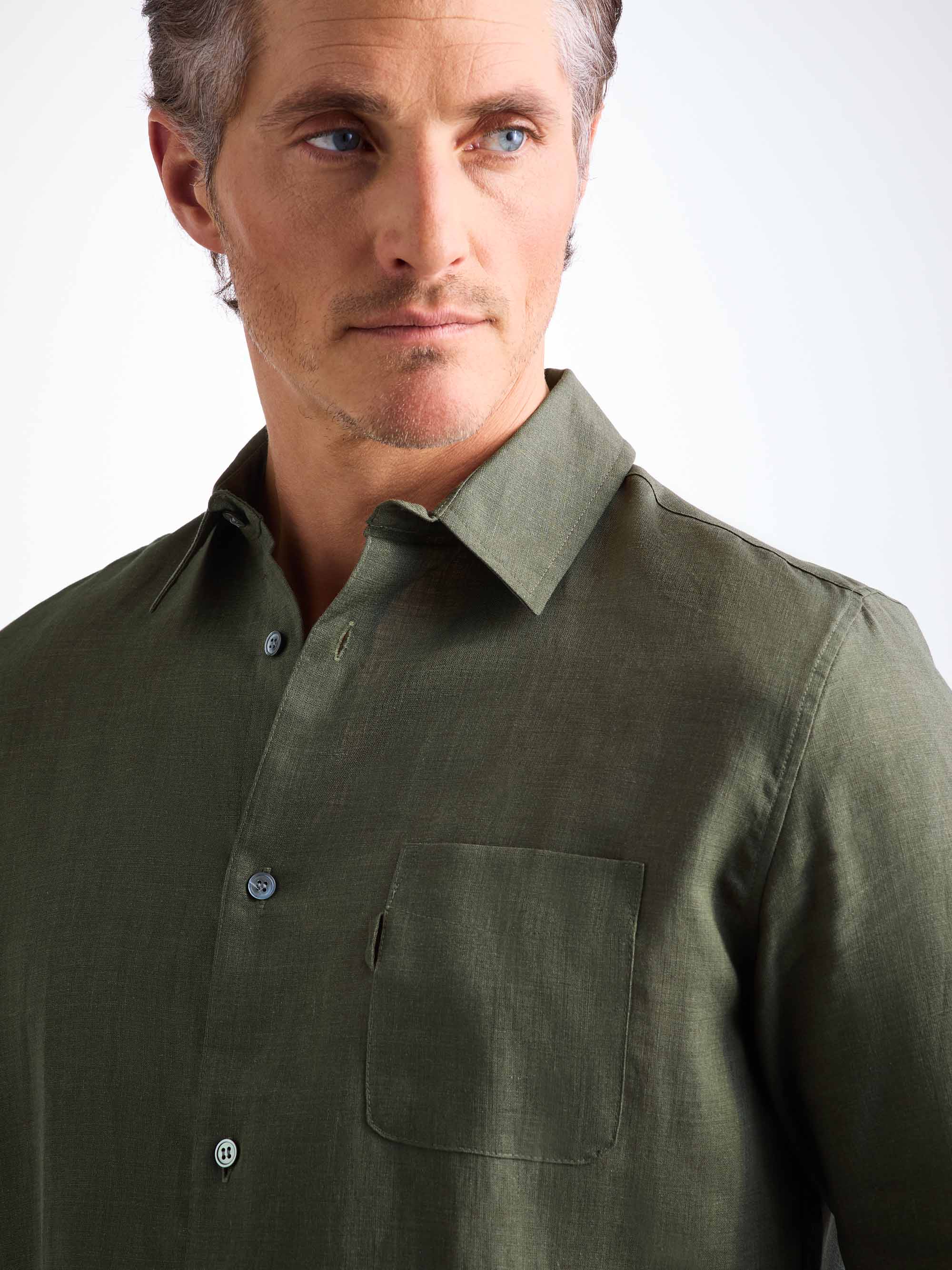 Men's Shirt Monaco Linen Khaki