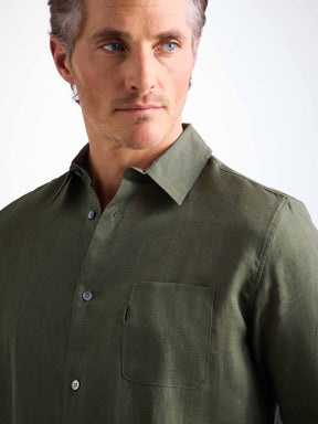 Men's Shirt Monaco Linen Khaki