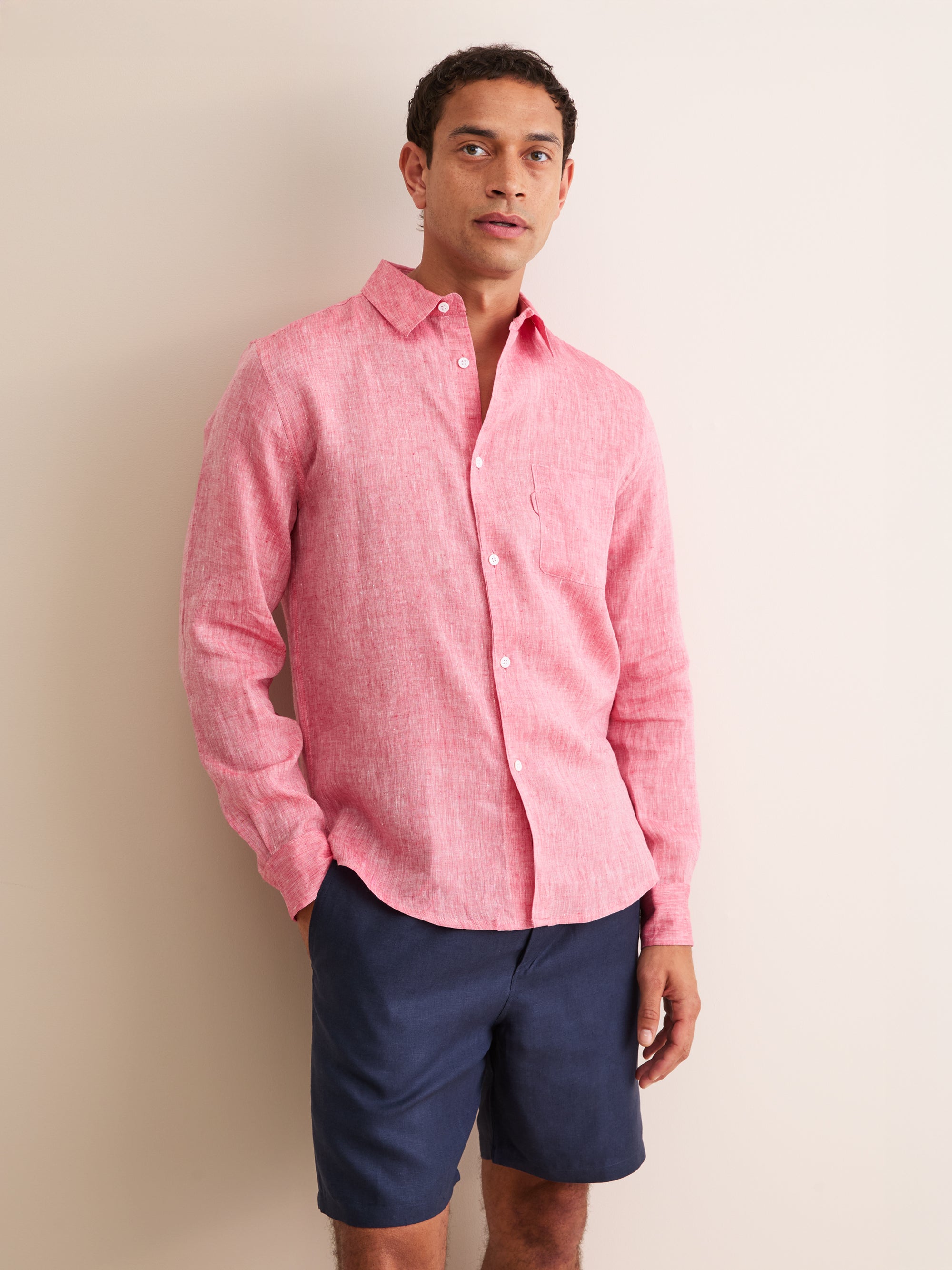 Men's Shirt Monaco Linen Red