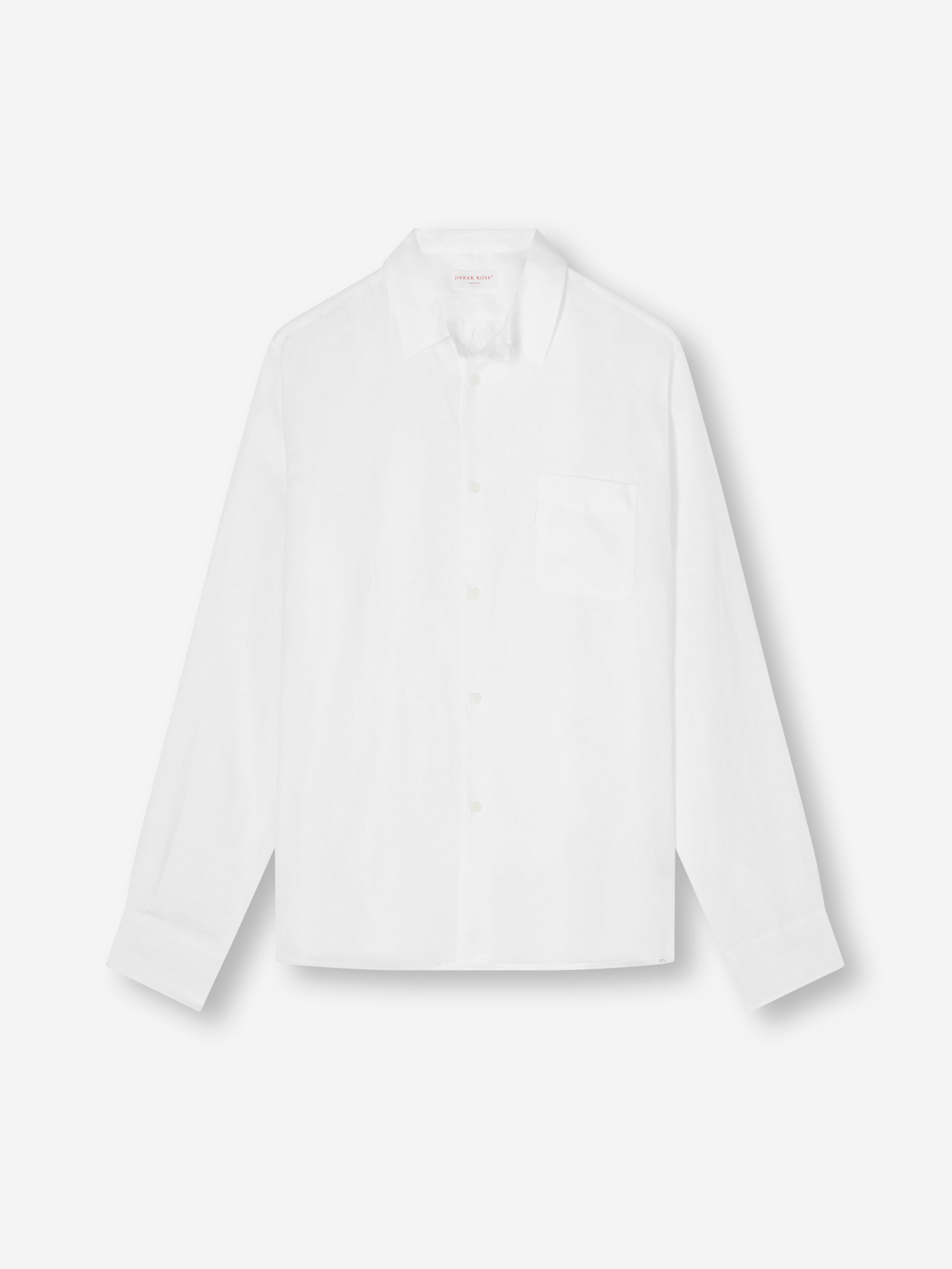 Men's Luxury Summer Resort Linen Shirt White Derek Rose