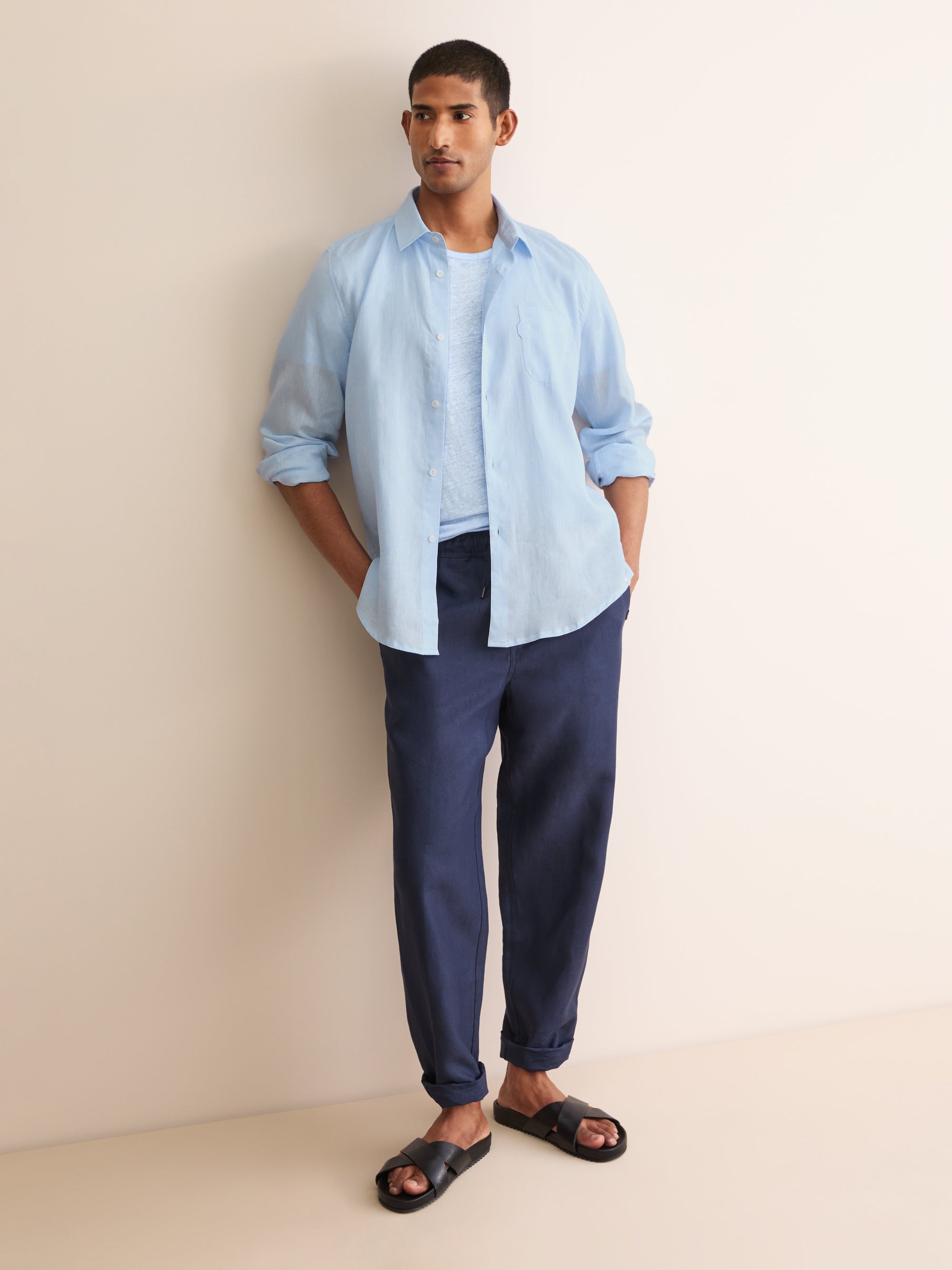 Men's Shirt Monaco Linen Sky Blue