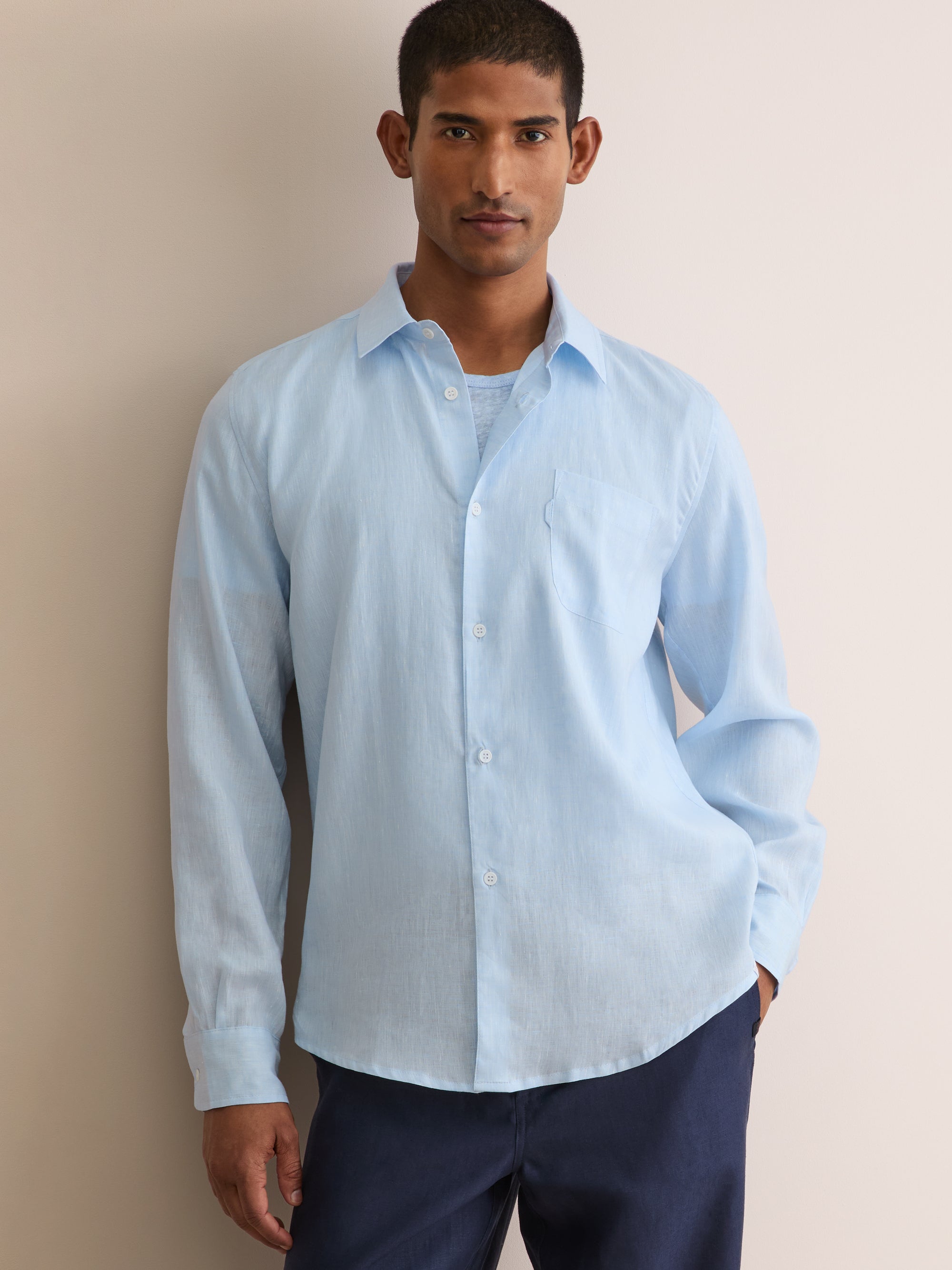 Men's Shirt Monaco Linen Sky Blue