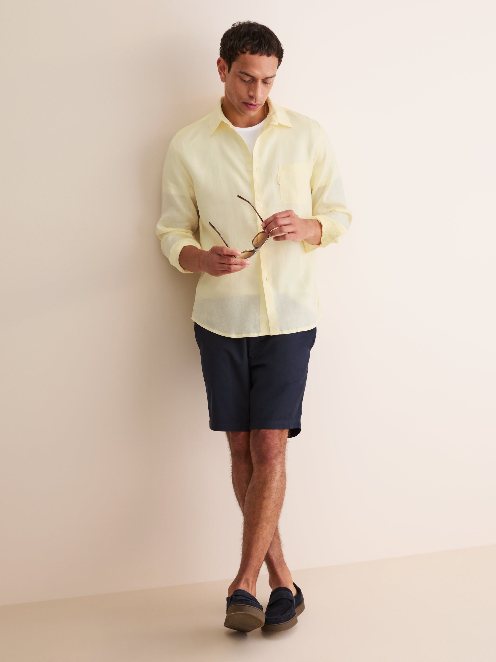 Men's Shirt Monaco Linen Buttermilk