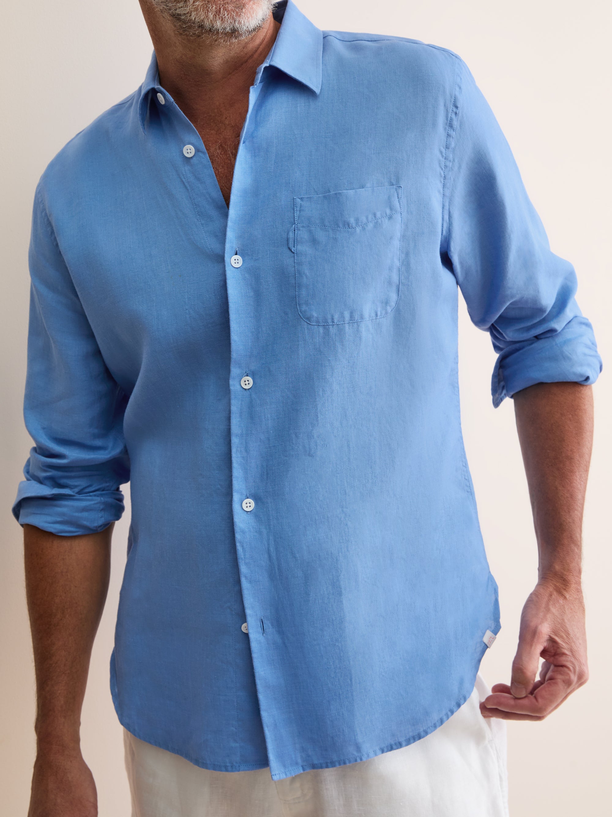 Men's Shirt Monaco Linen Santorini Blue