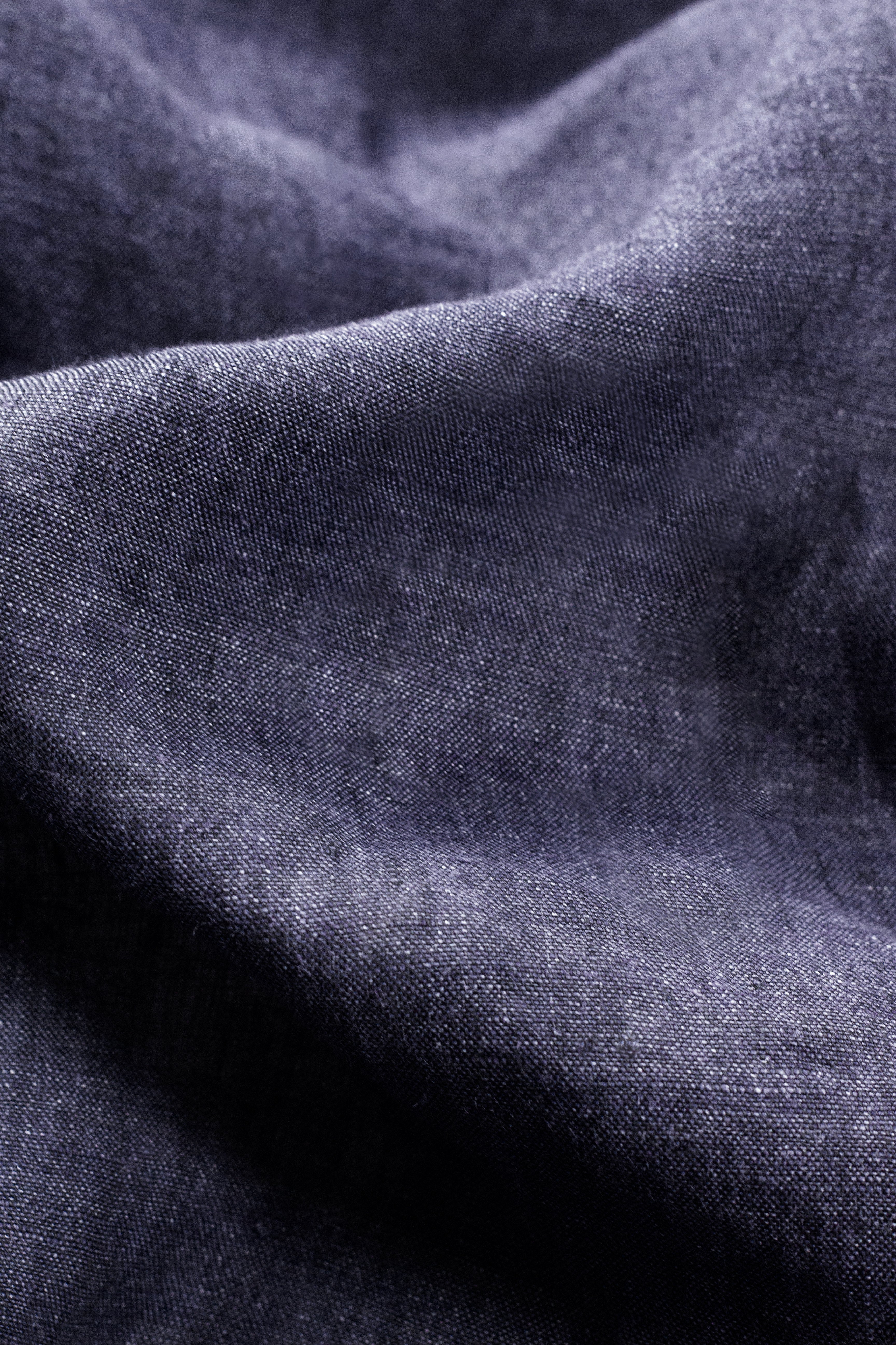 Men's Linen Shirt Monaco Long Sleeve Navy Blue