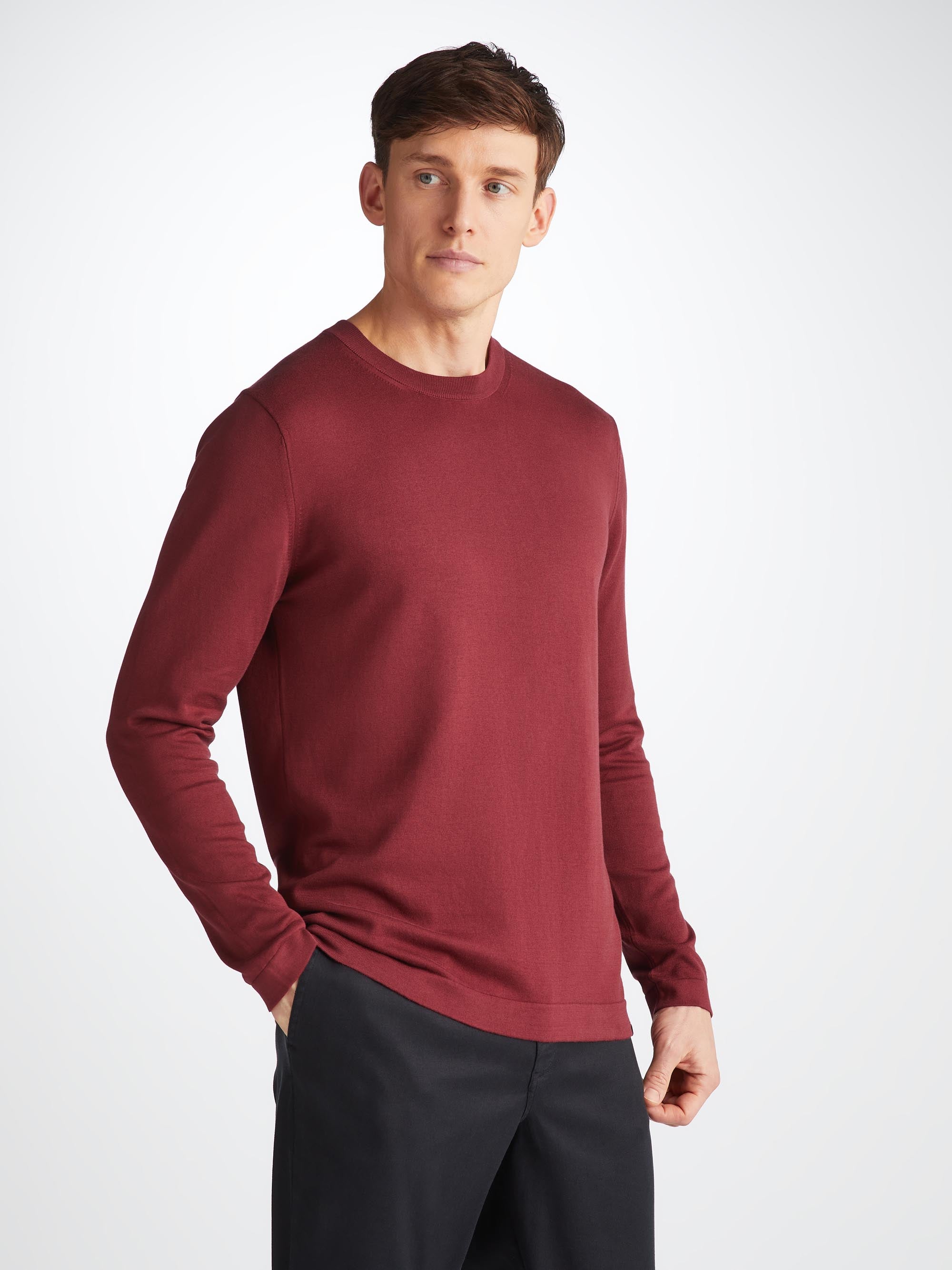 Men's Sweater Jacob Sea Island Cotton Burgundy