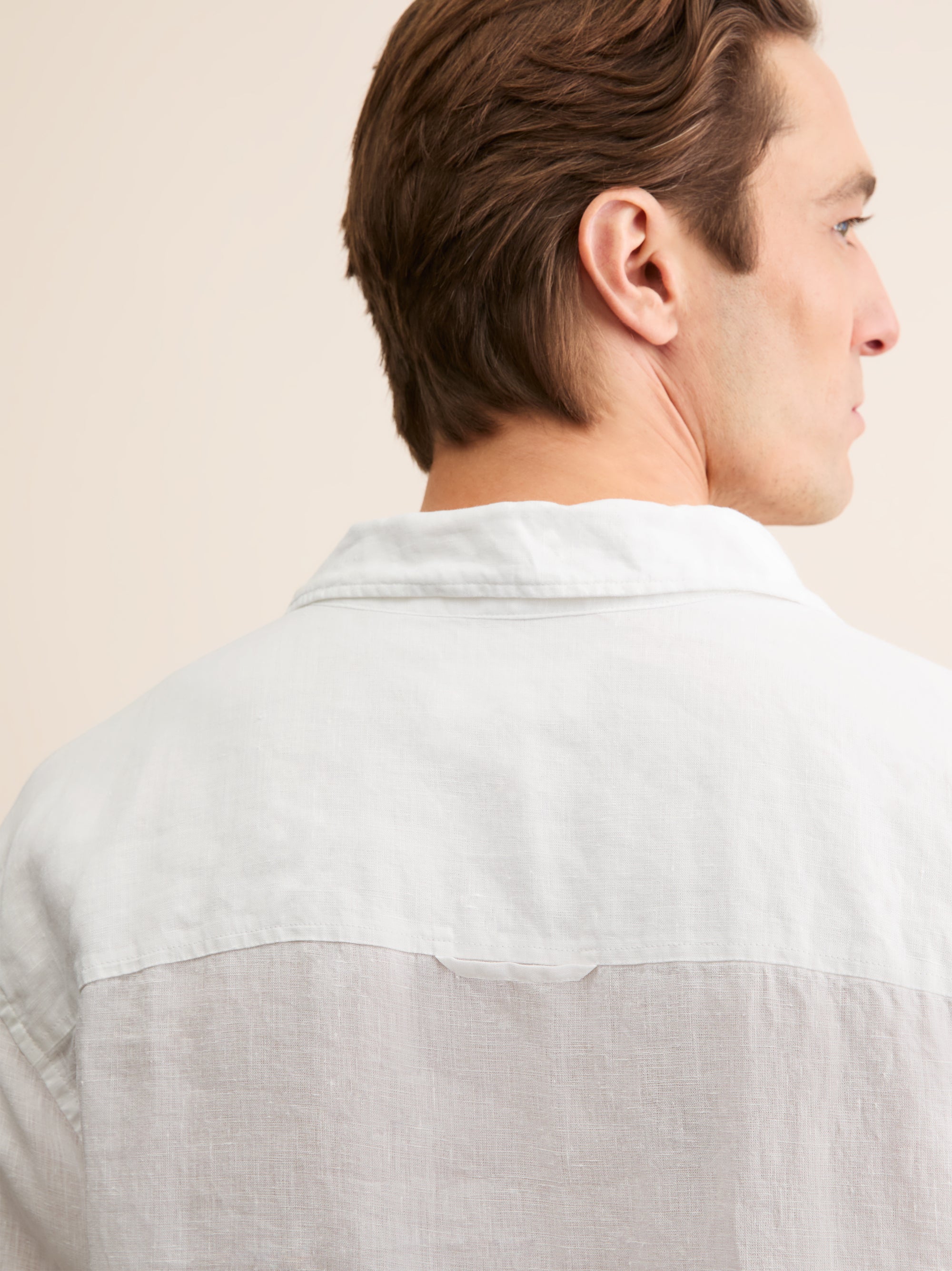 Men's Pullover Shirt Monaco Linen White