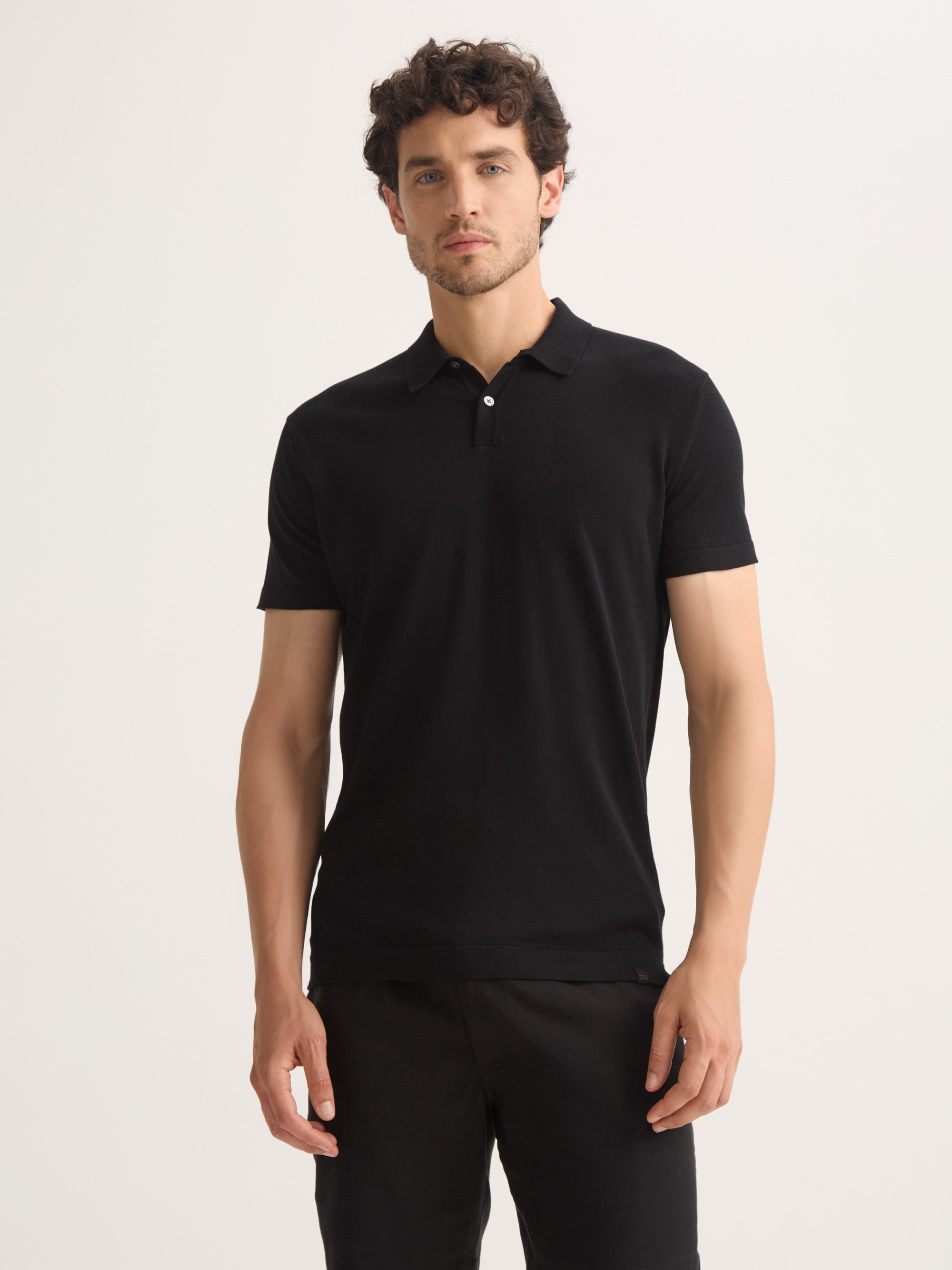Men's Polo Shirt Jacob Sea Island Cotton Black