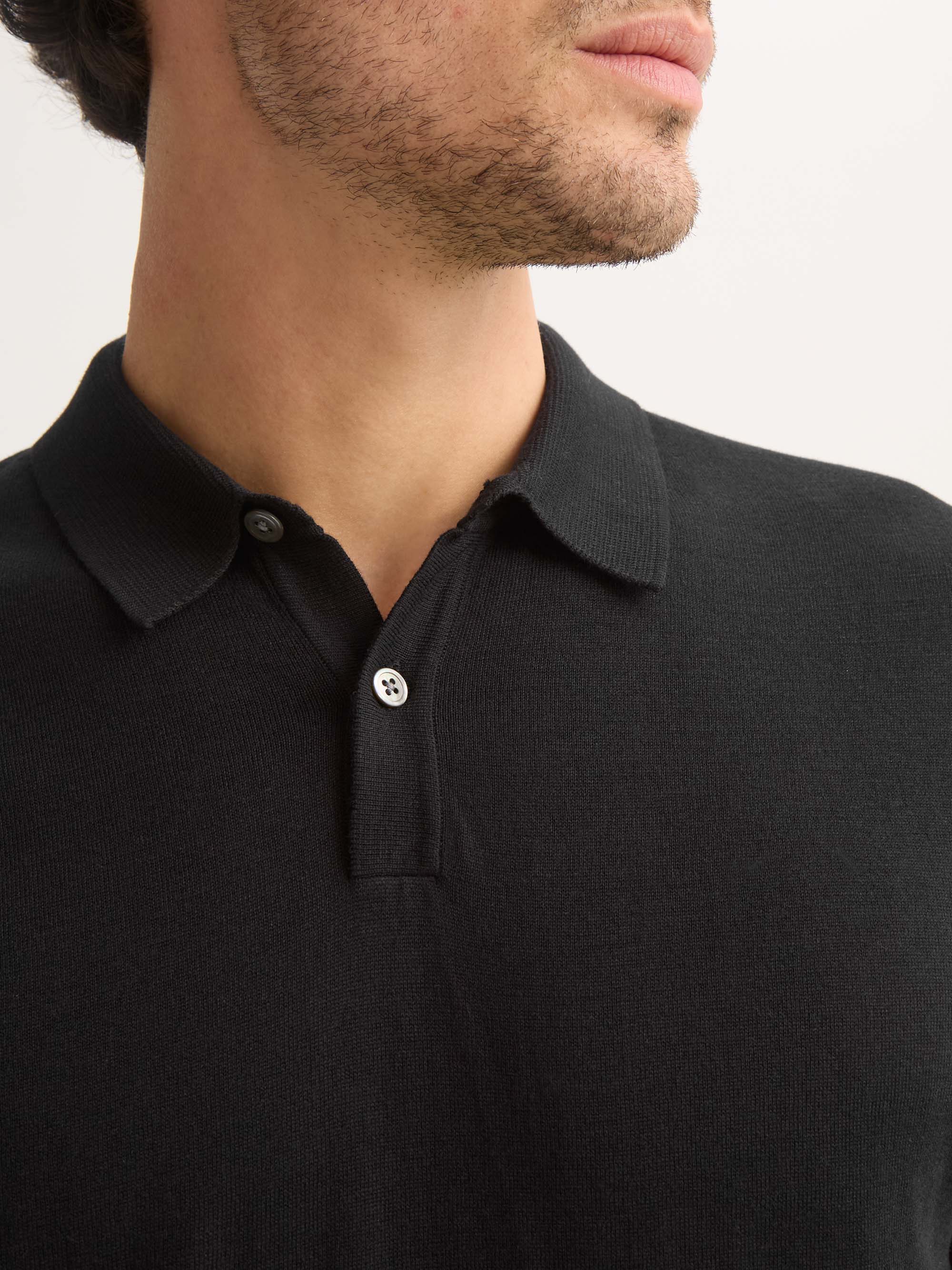 Men's Polo Shirt Jacob Sea Island Cotton Black