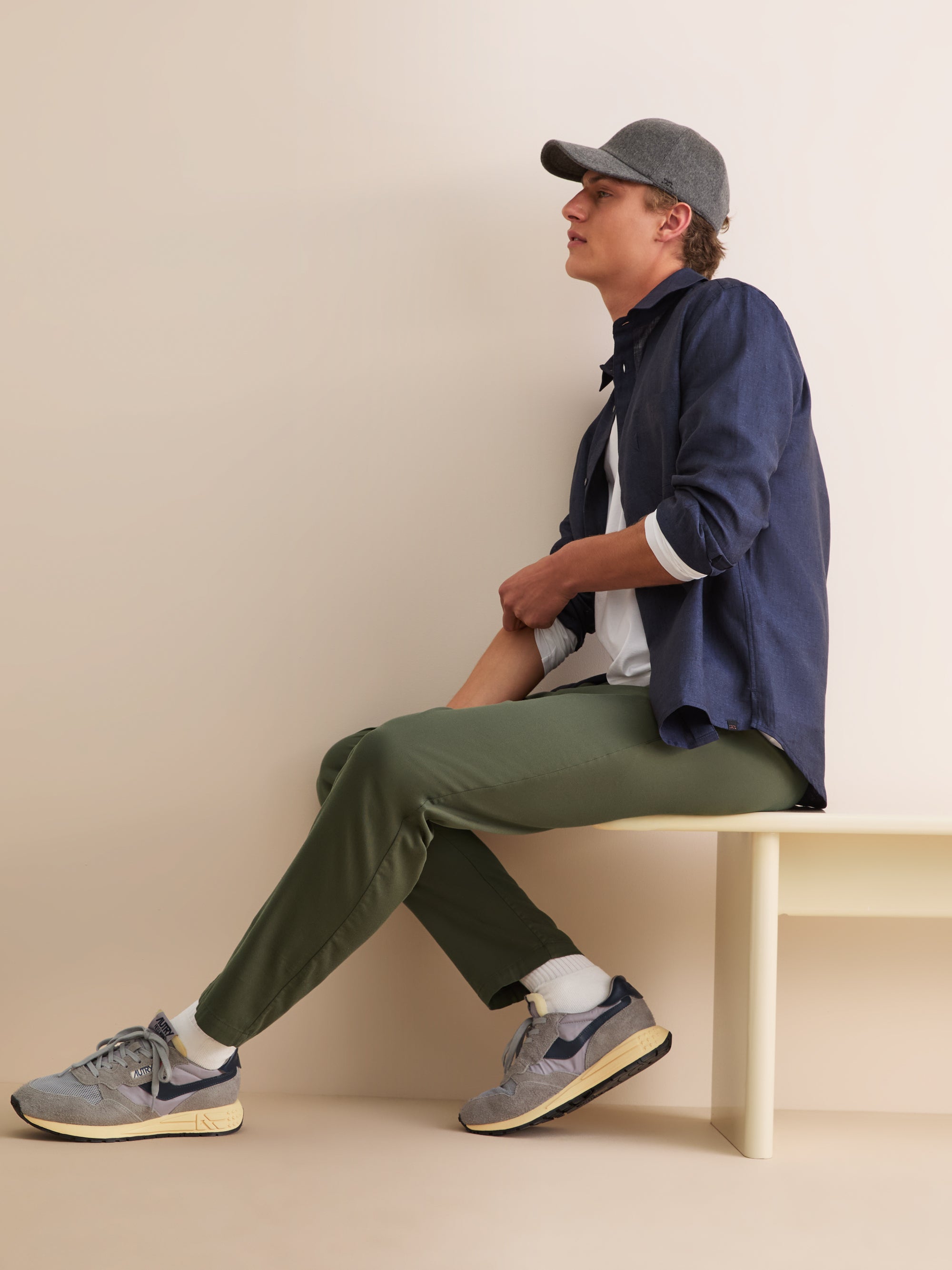 Men's Trousers Harris Lyocell Cotton Khaki