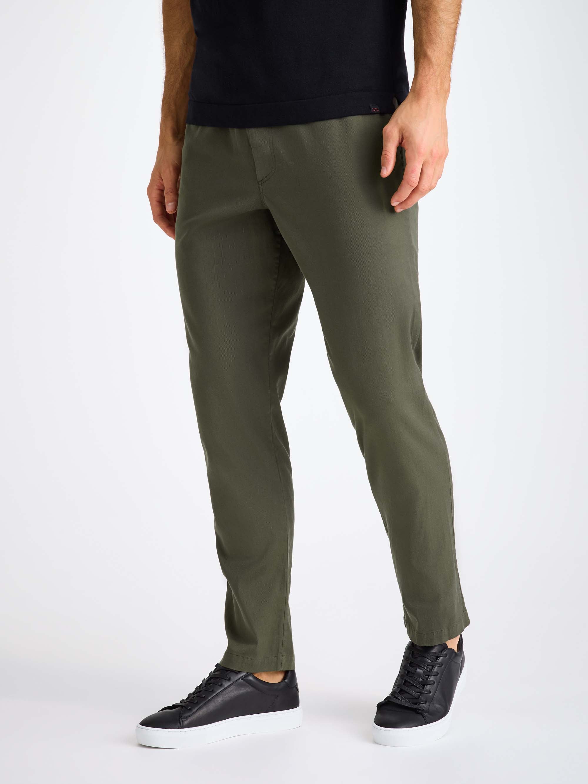 Men's Trousers Harris Lyocell Cotton Khaki