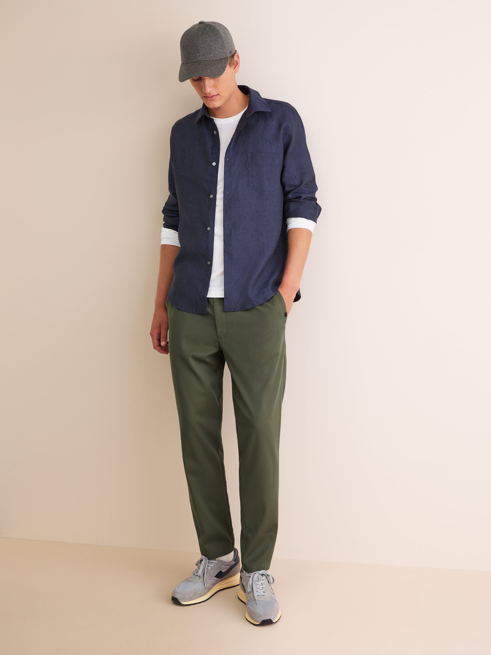 Men's Trousers Harris Lyocell Cotton Khaki