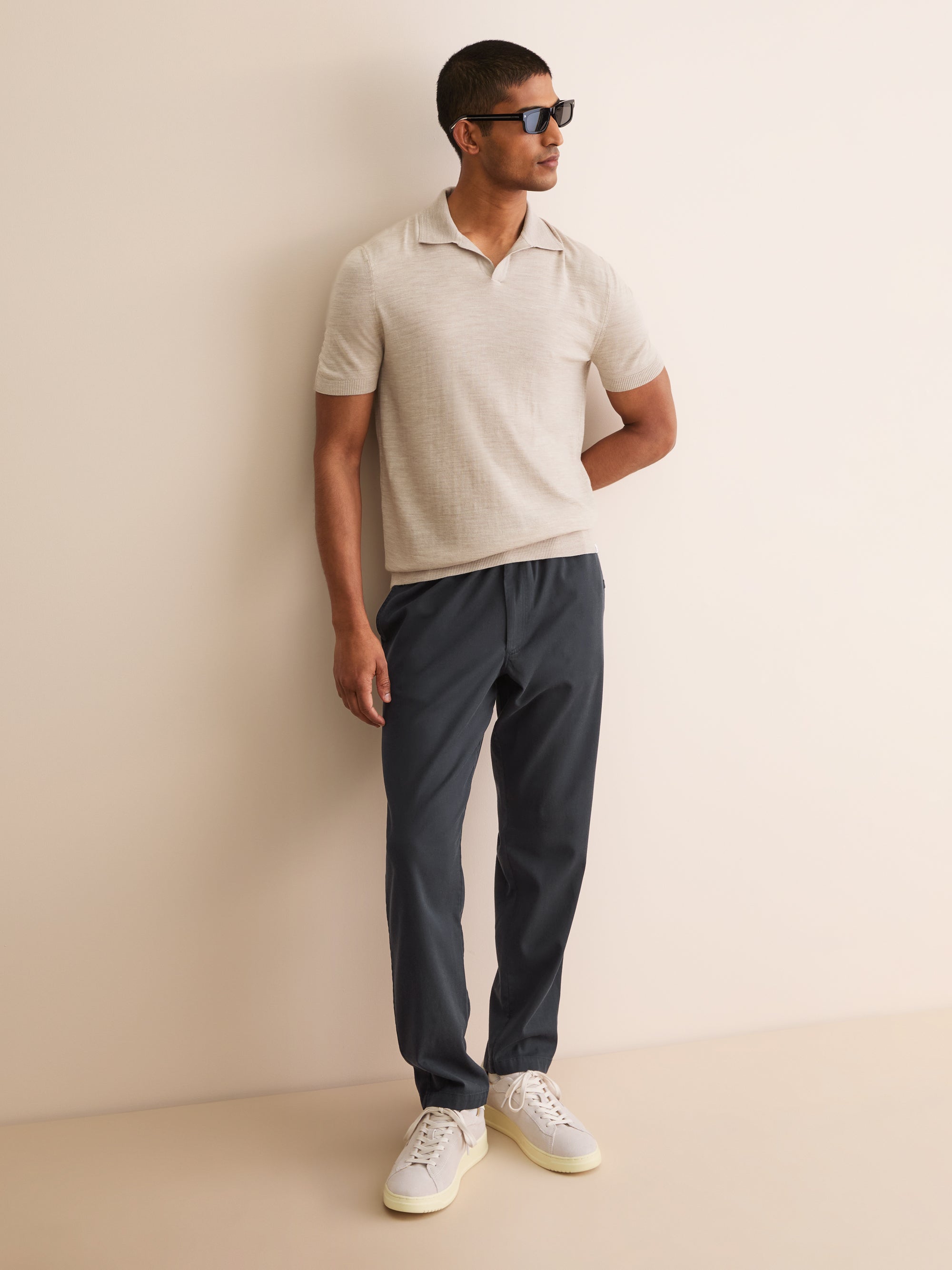 Men's Trousers Harris Lyocell Cotton Navy