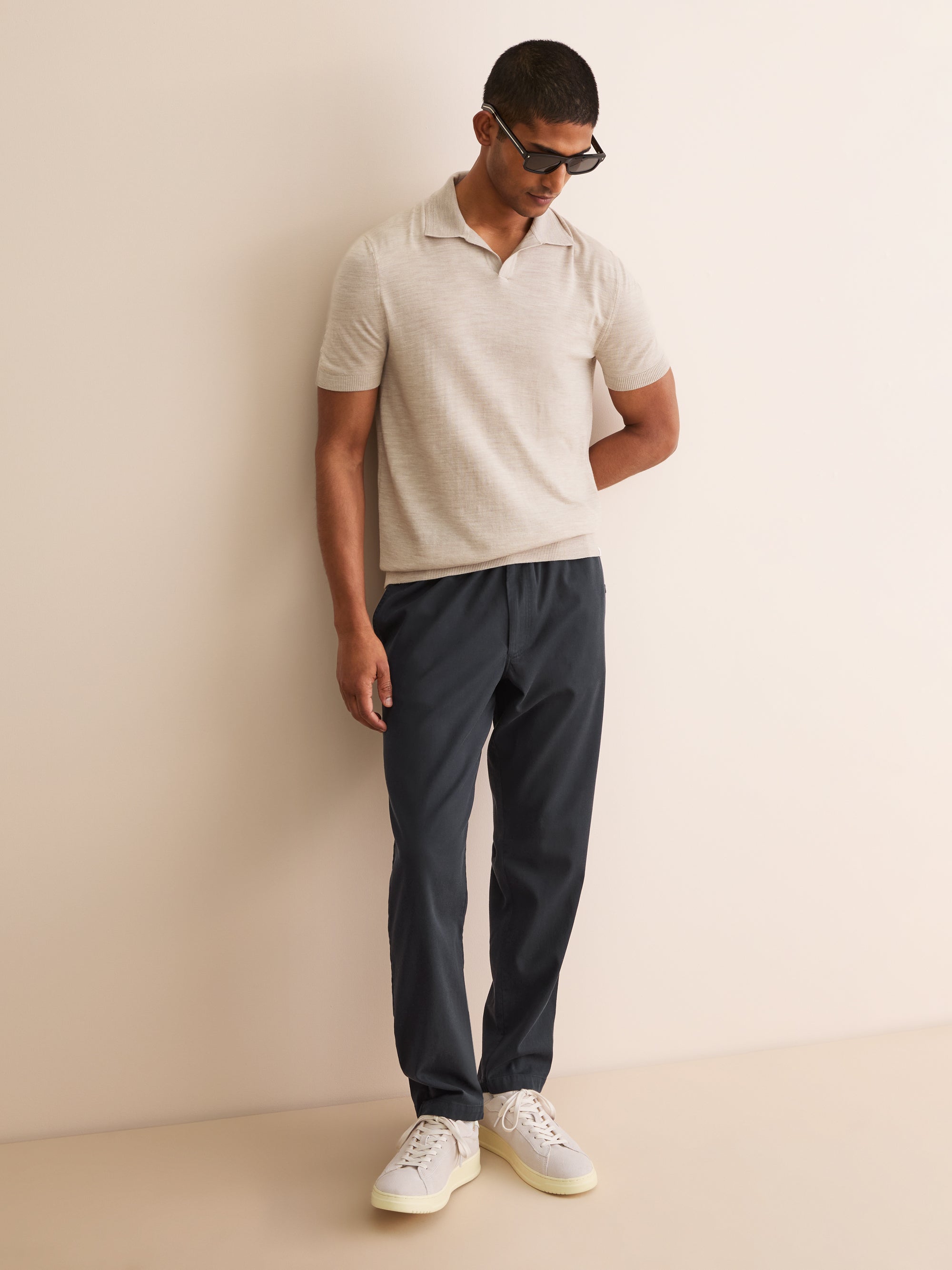 Men's Trousers Harris Lyocell Cotton Navy