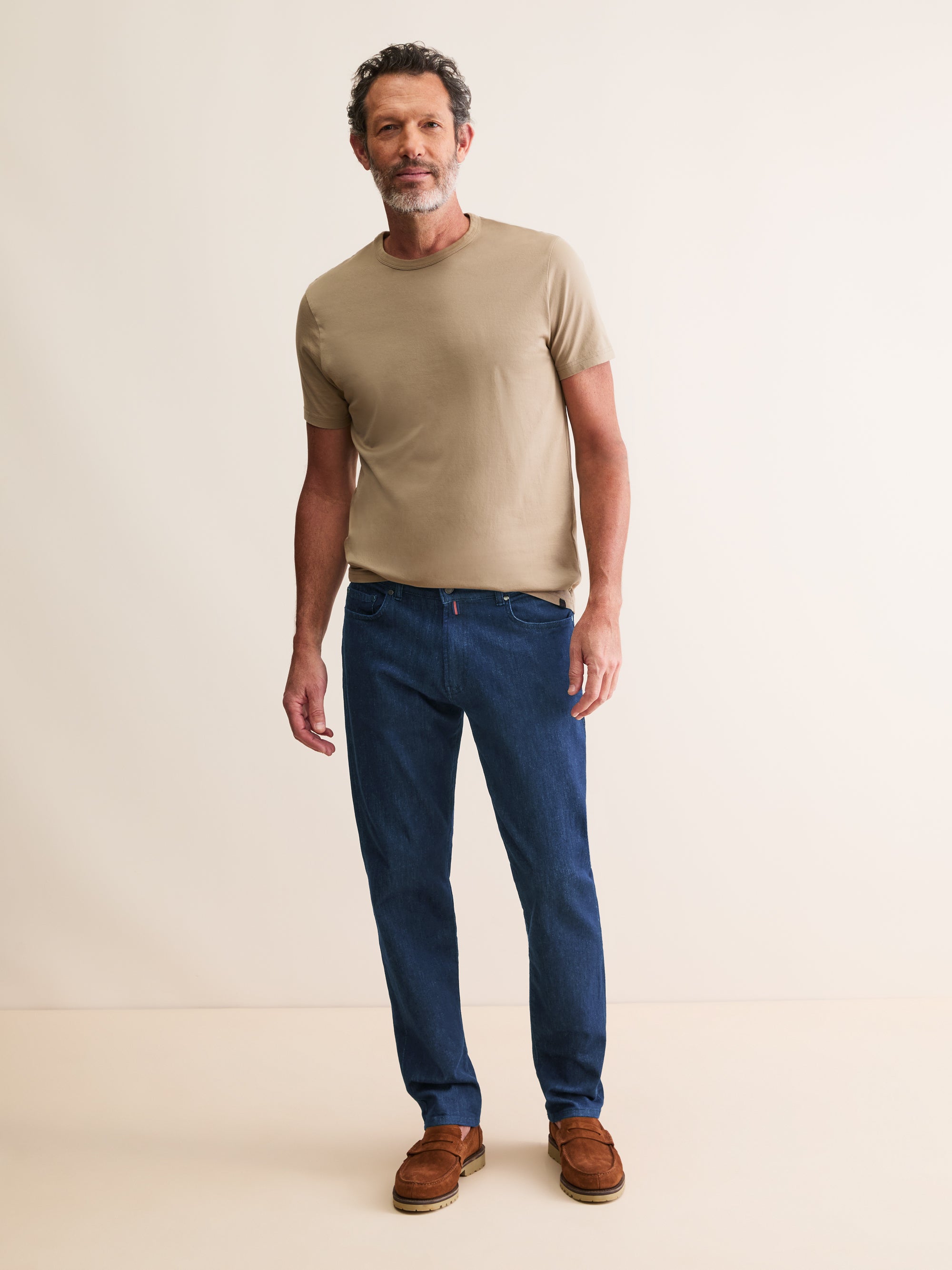 Men's Denim Jeans Soft Wash Mid Blue | Derek Rose