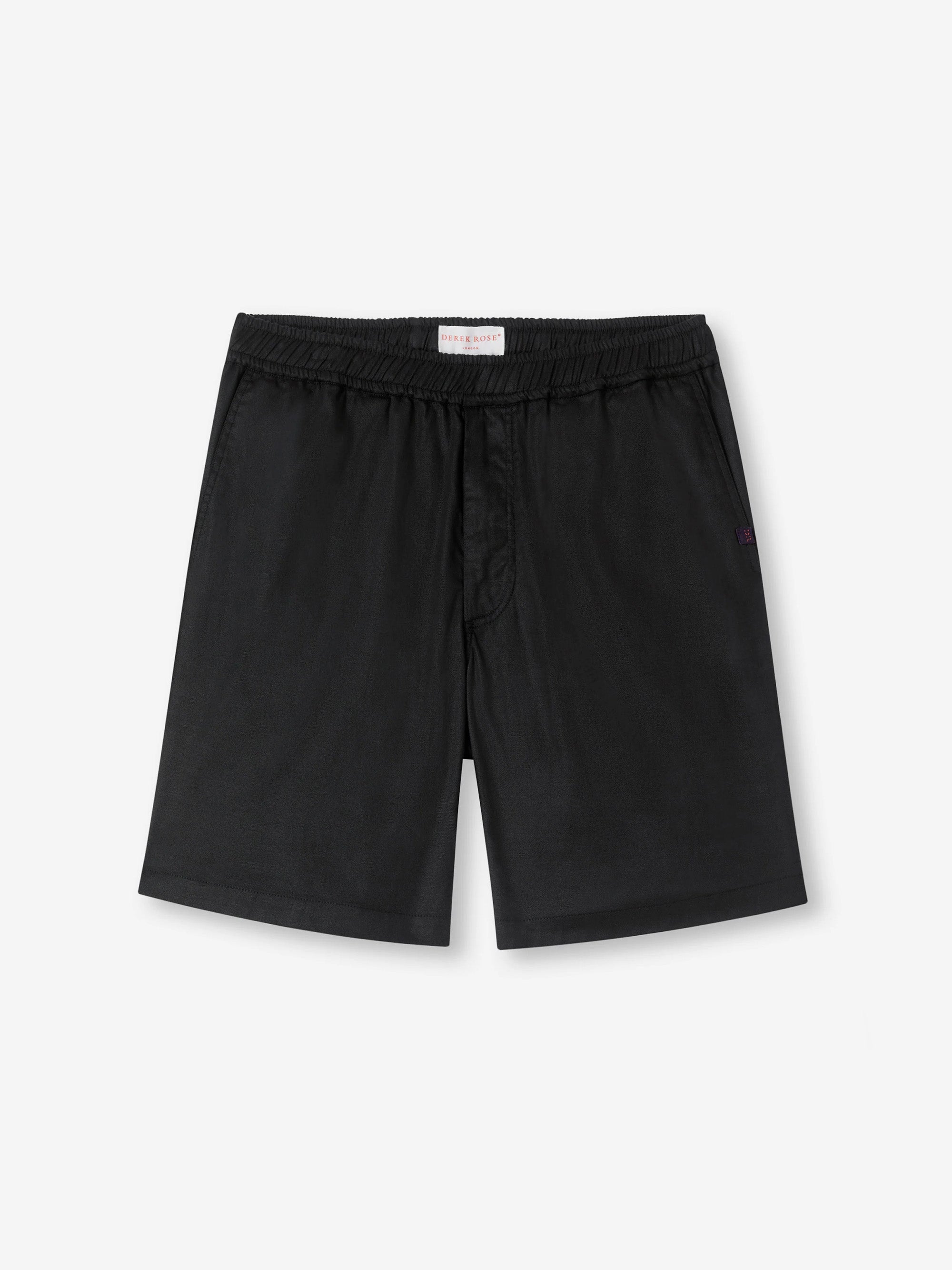 Derek Rose London Men's Shorts Harris Lyocell Cotton Black - Luxury Clothing Derek Rose London Men's Shorts Harris Lyocell Cotton Black - Luxury Clothing