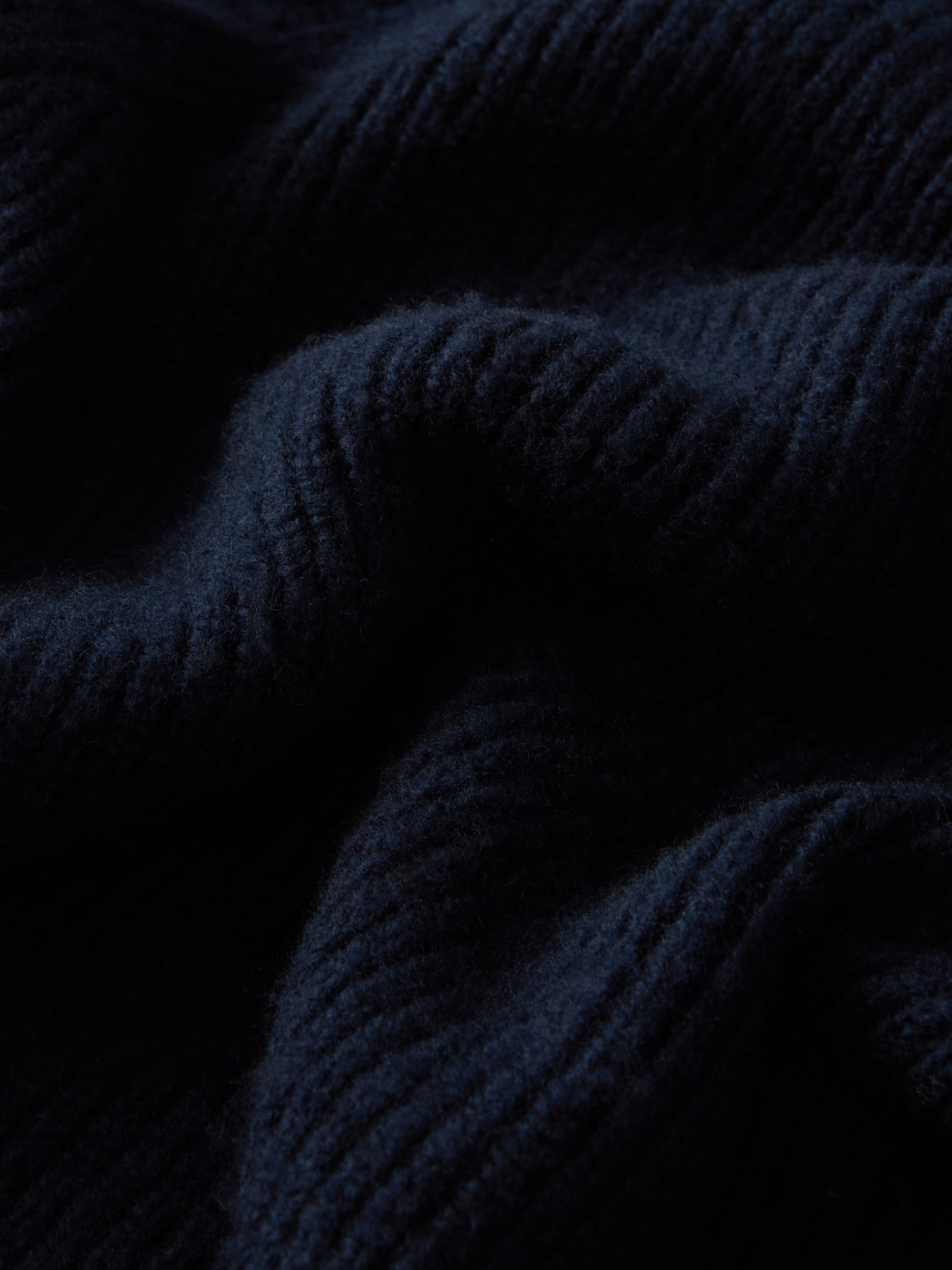 Arthur Wool Cashmere Ribbed Shawl Collar Cardigan Navy Blue