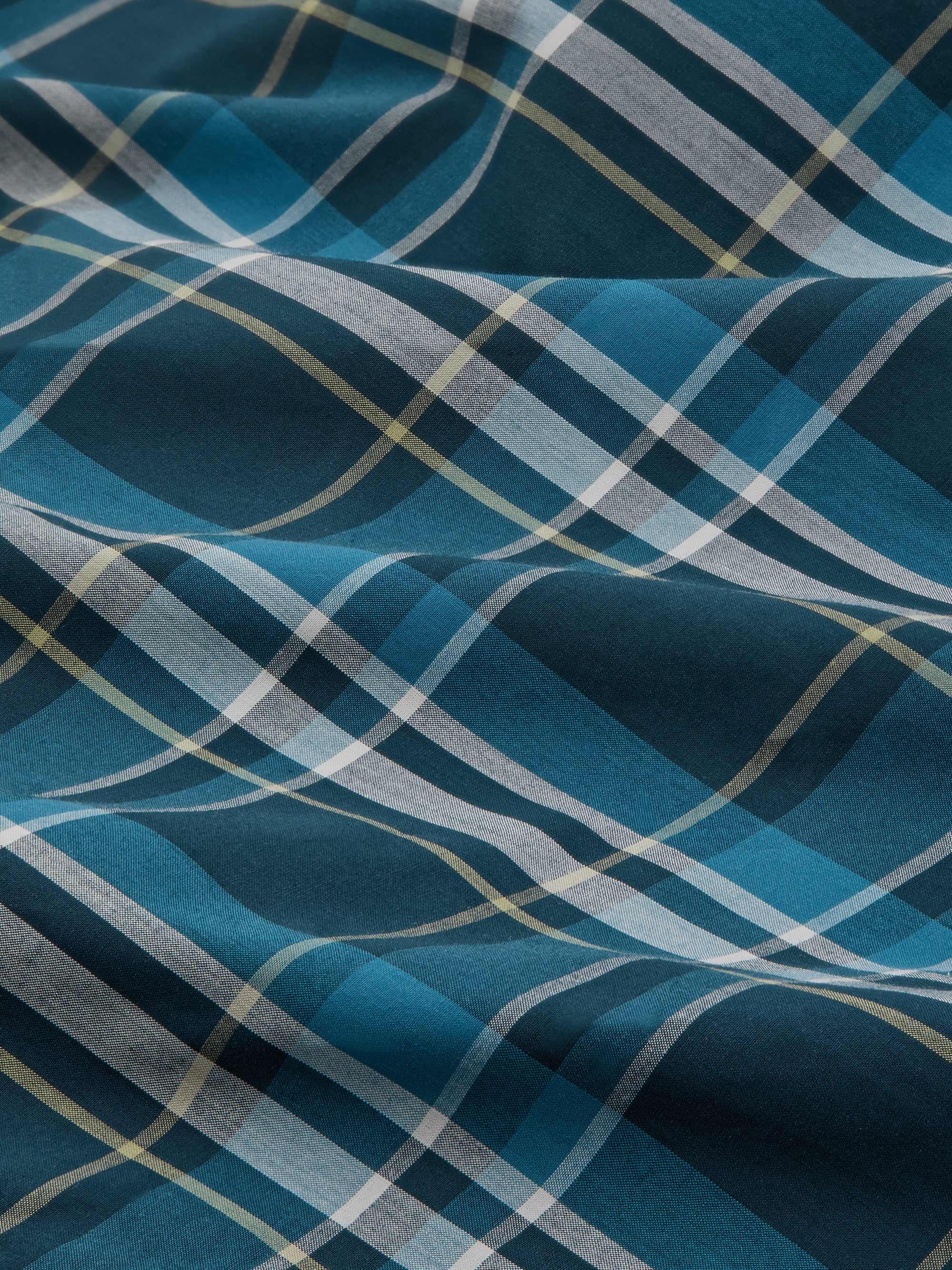 Barker Cotton Modern Fit Boxers Navy Blue & Teal Check