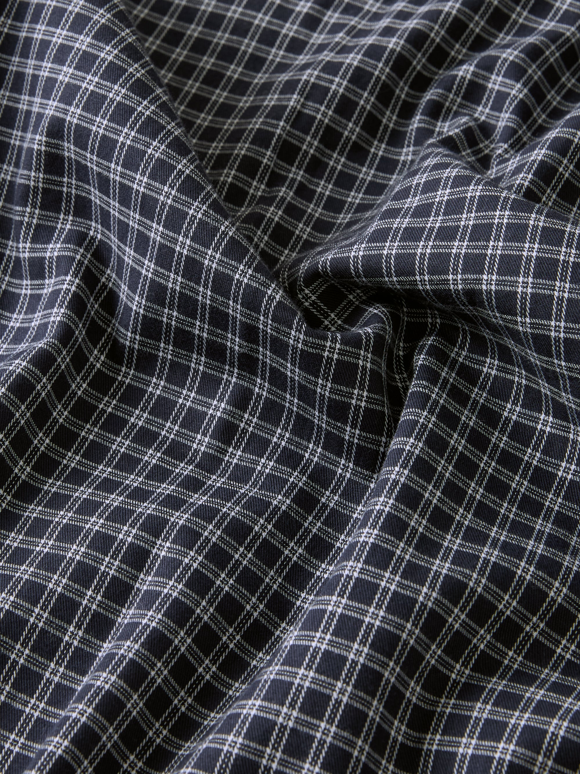 Braemar Brushed Cotton Pajamas Navy Check