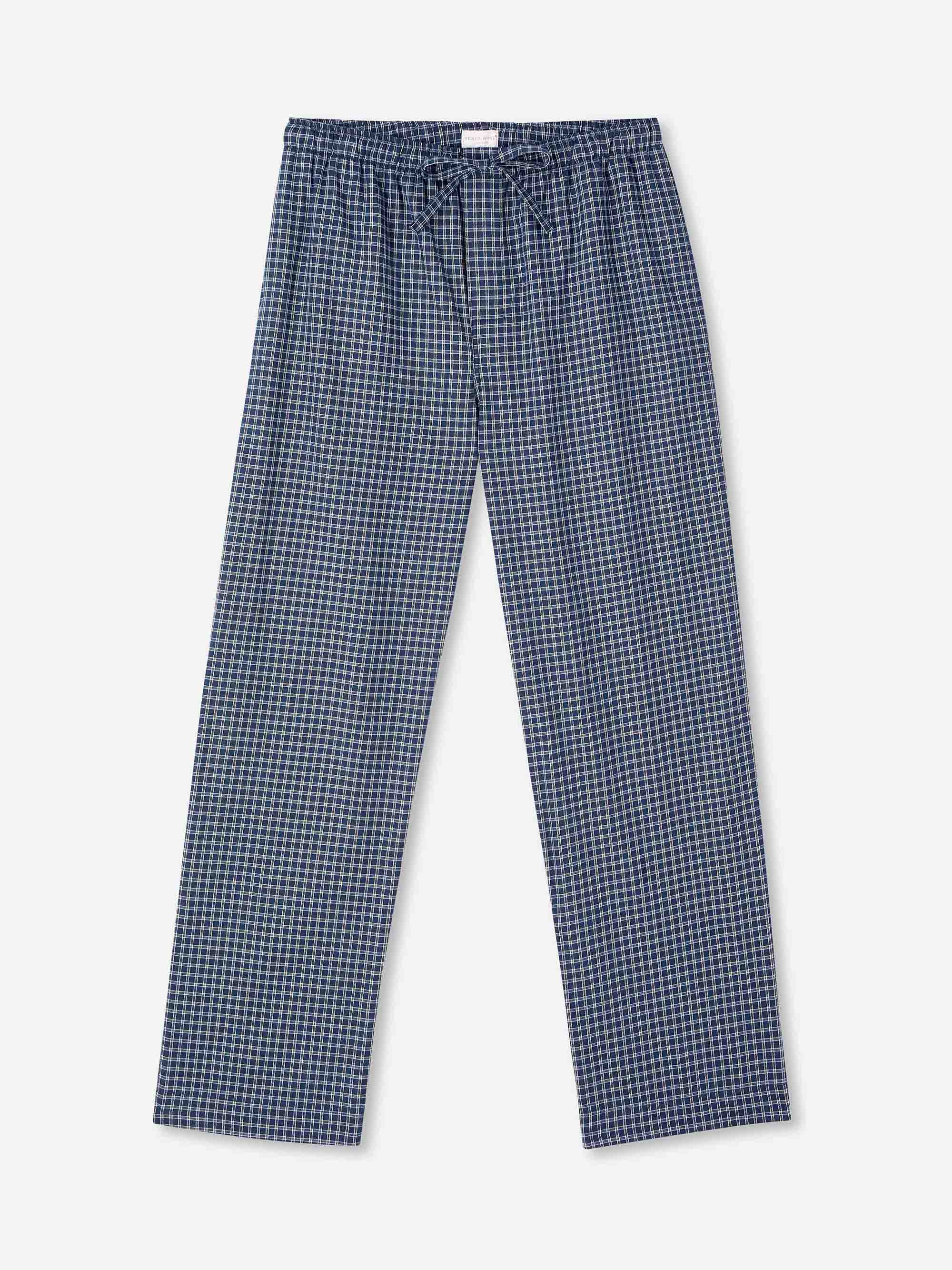 Men's Lounge Trousers Braemar 32 Brushed Cotton Navy