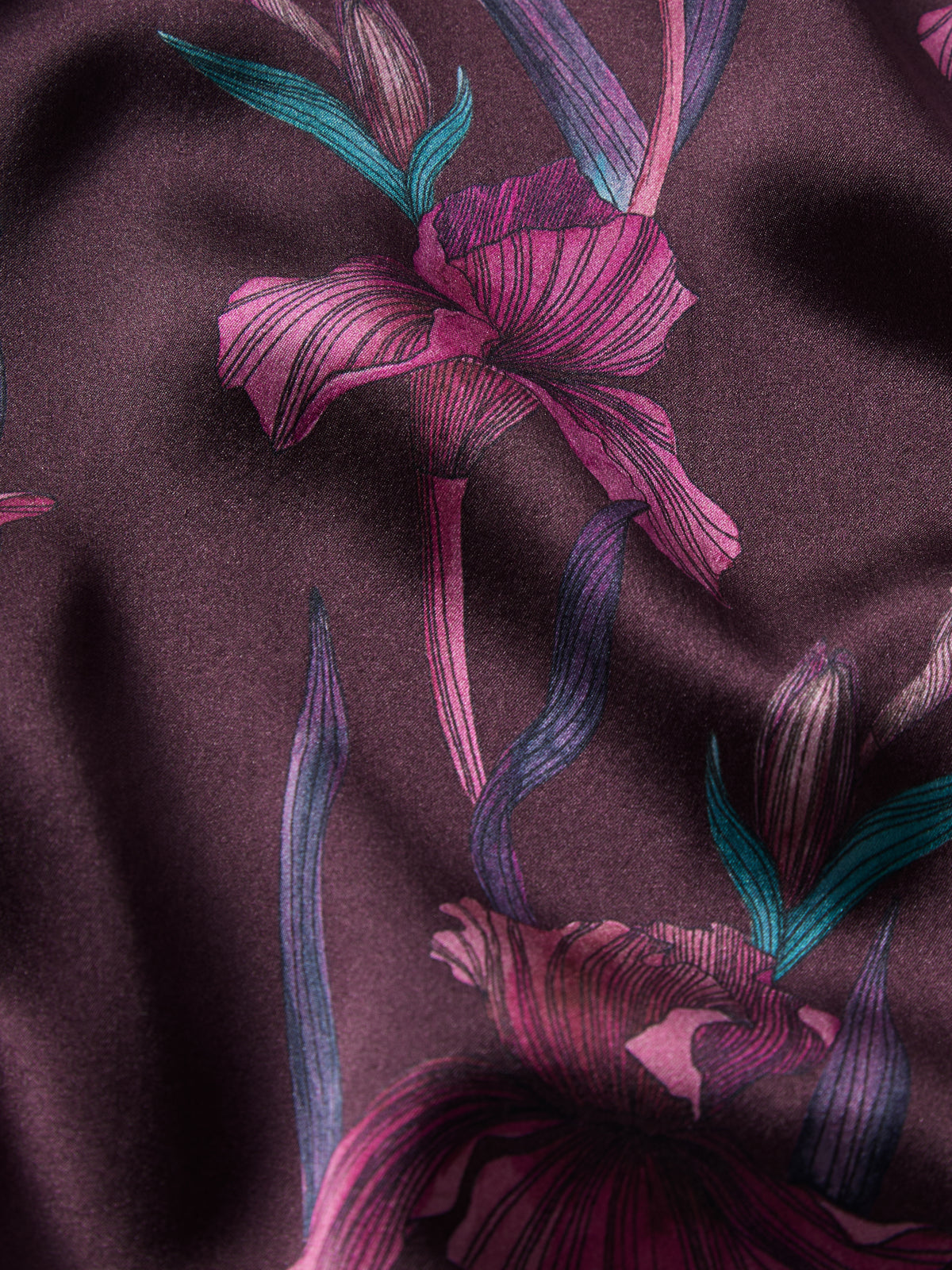 Brindisi Silk Pyjamas Dark Wine Iris