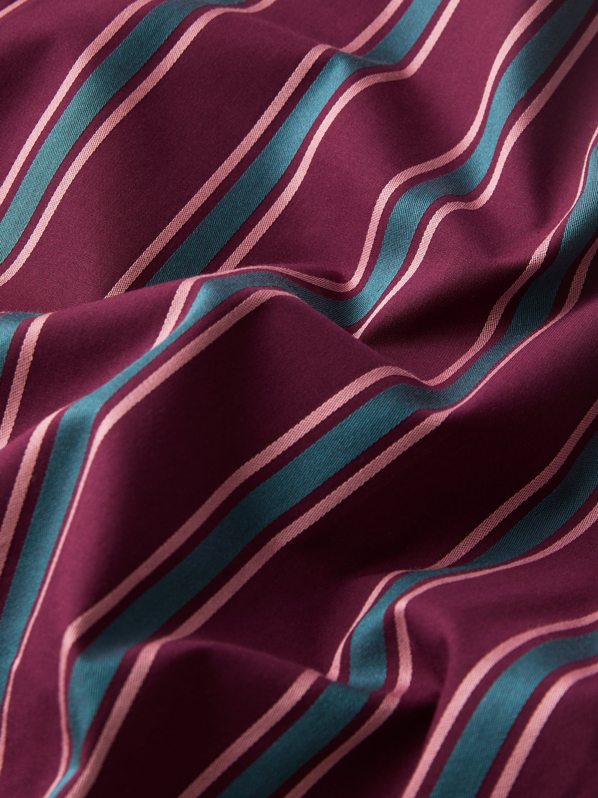 Capri Cotton Batiste Pajamas Wine & Teal Stripe