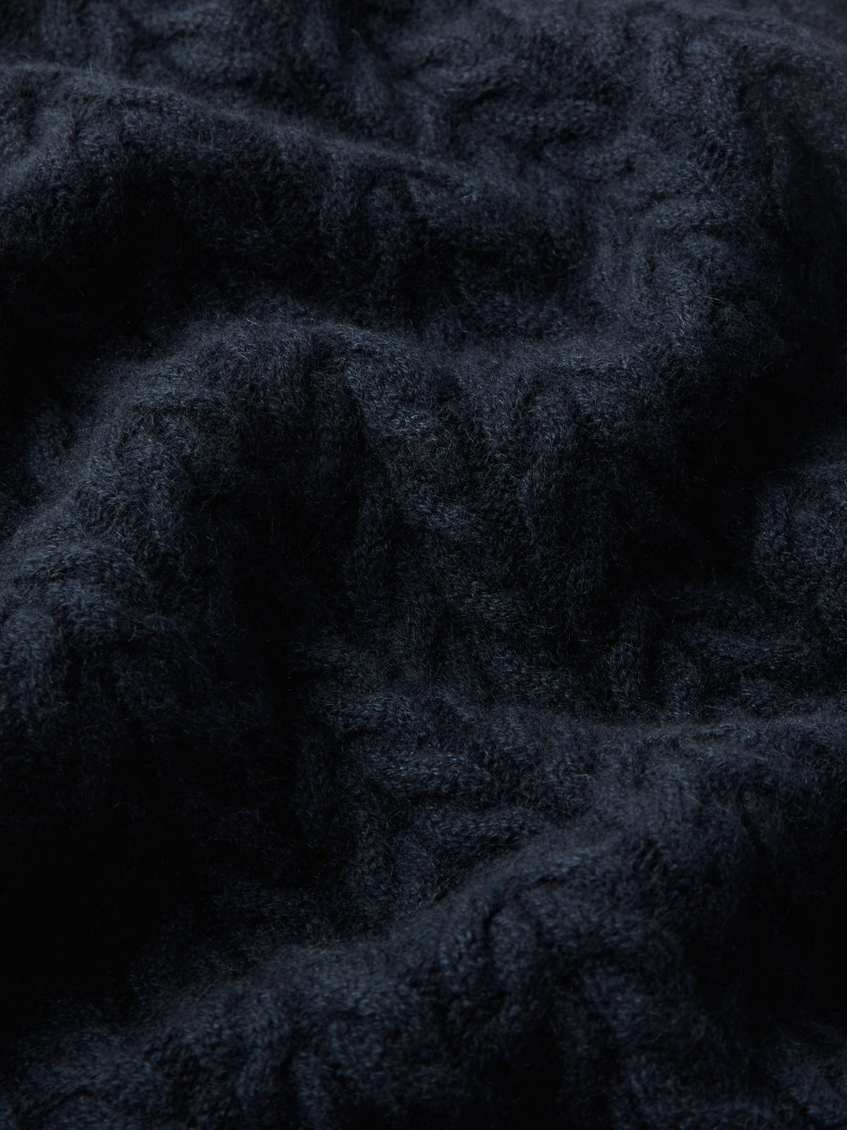 Damon Cashmere Cable Knit Sweater Navy Blue
