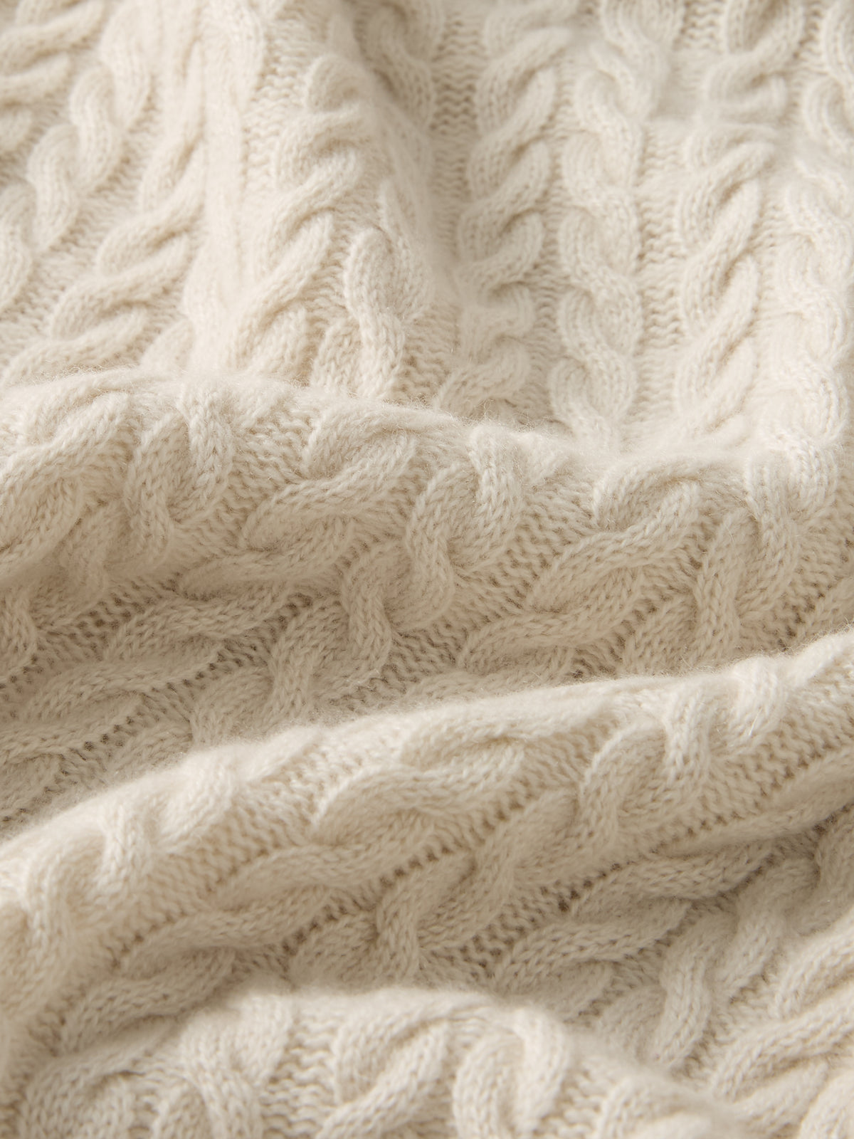 Damon Cashmere Cable Knit Sweater Cream