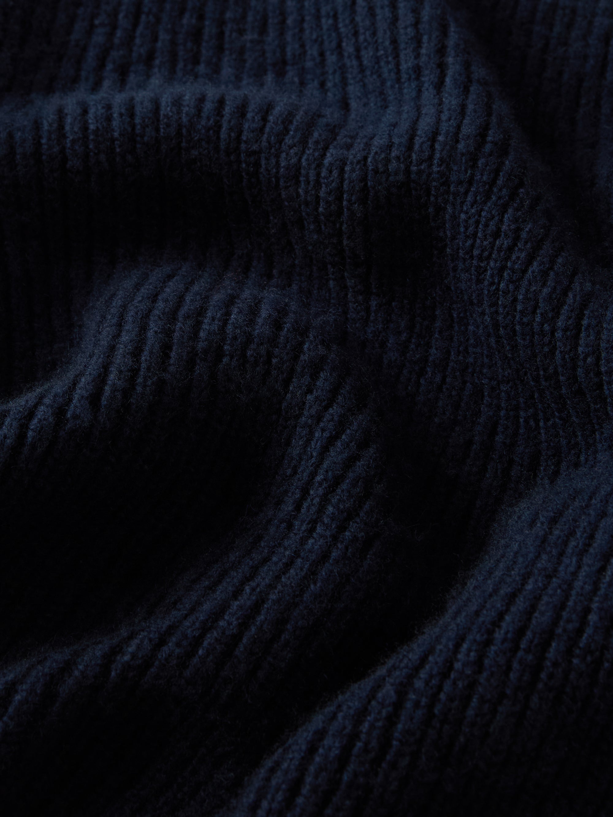 Freddie Wool Cashmere Ribbed Sweater Navy Blue