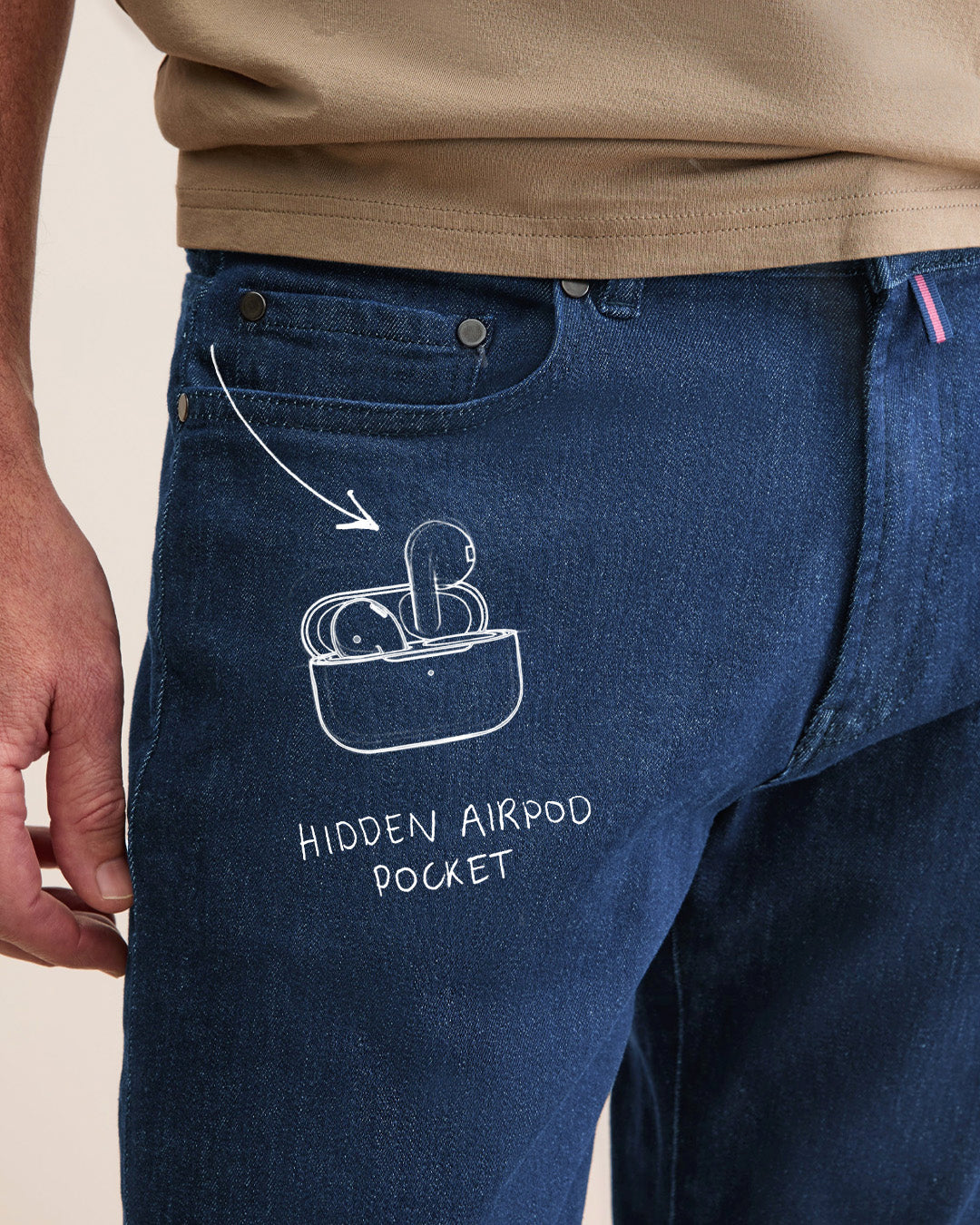 Men's Denim Jeans Soft Wash Mid Blue