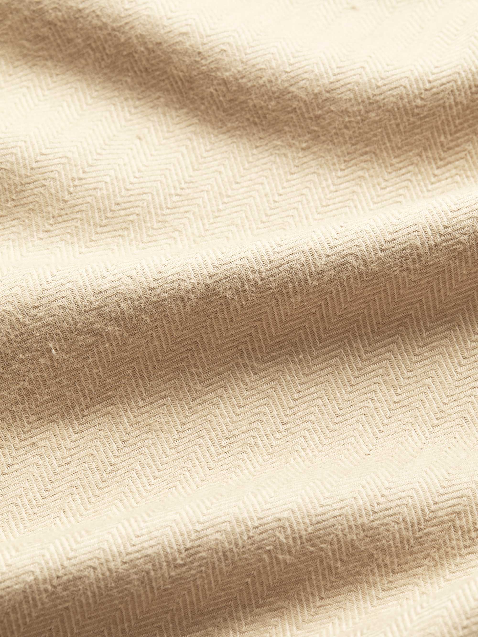 Men's Classic Fit Pyjamas Kelburn Brushed Cotton Light Stone Herringbone