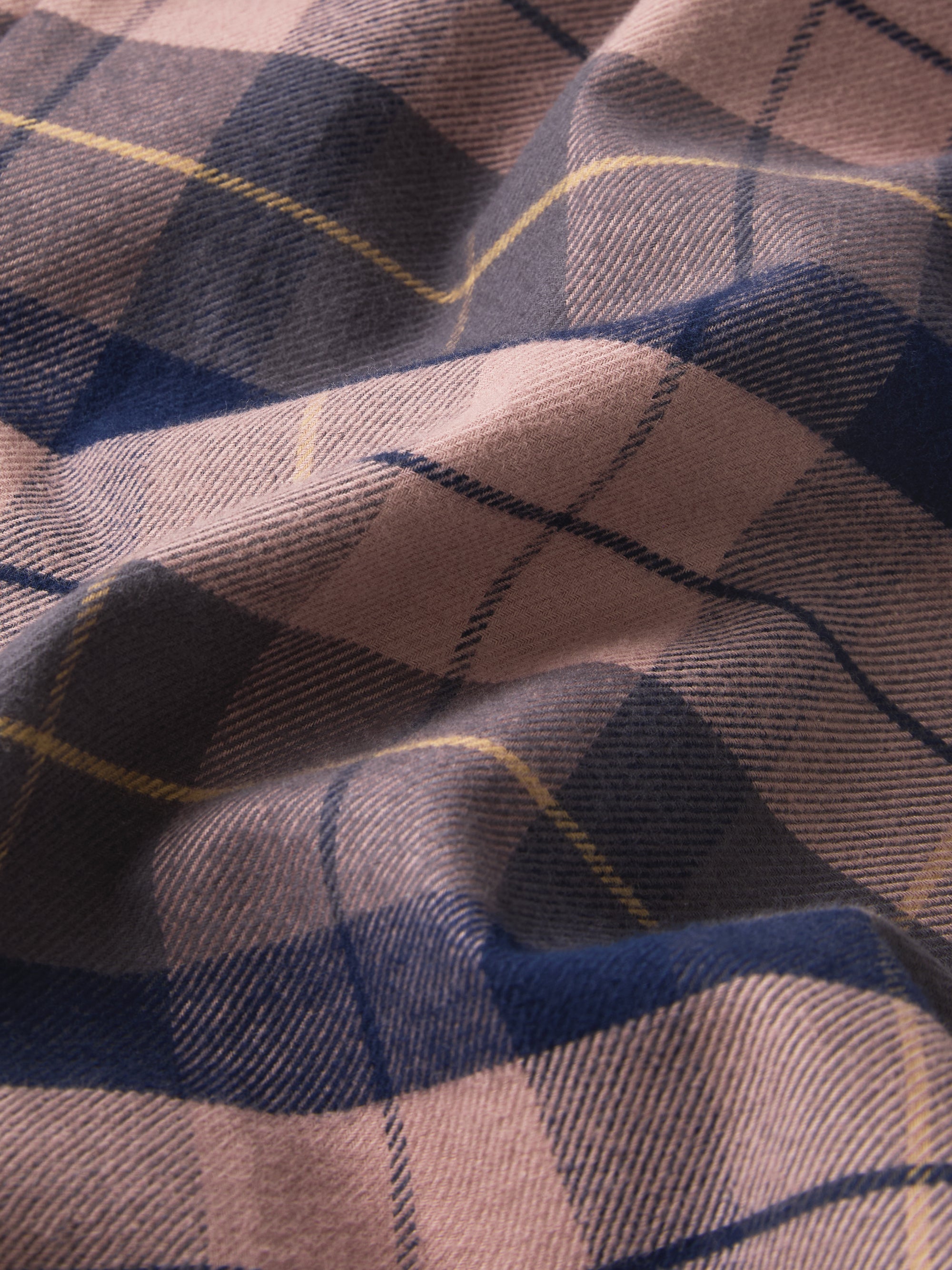 Kelburn Brushed Cotton Pajamas Navy & Dusty Pink Check