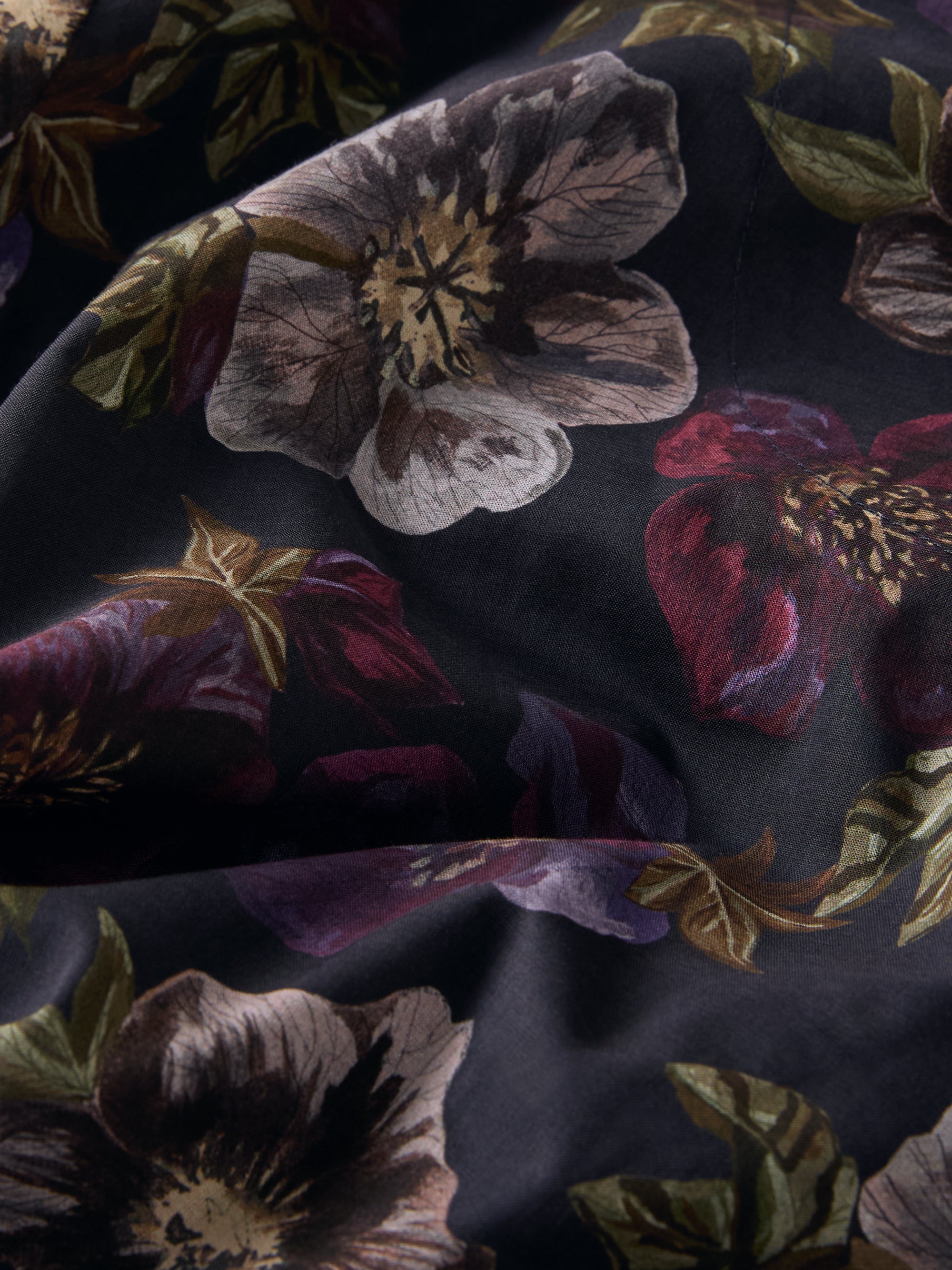 Ledbury Cotton Batiste Dressing Gown Midnight Blue Floral