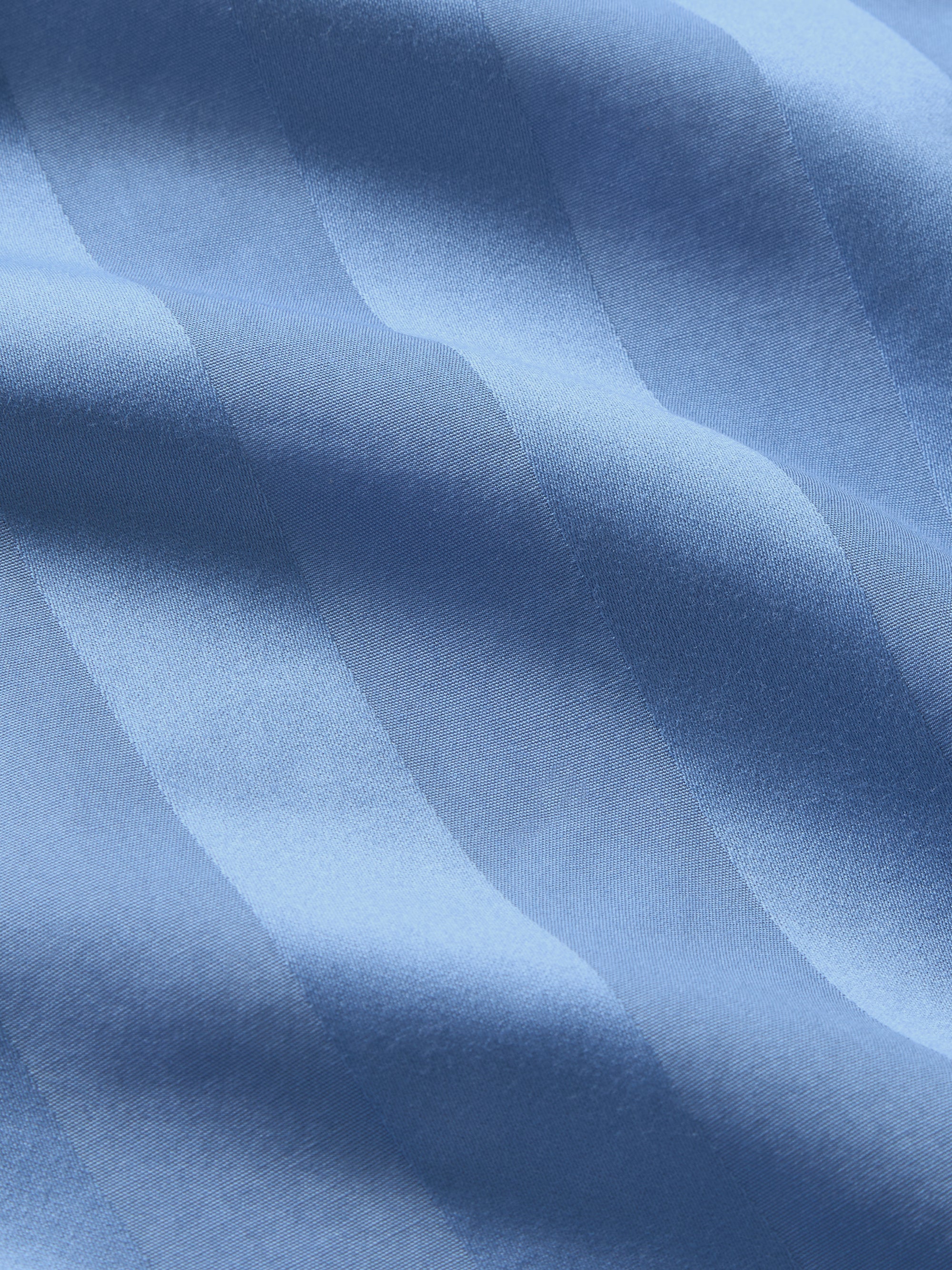 Lingfield Cotton Pajamas Mid Blue Tonal Stripe