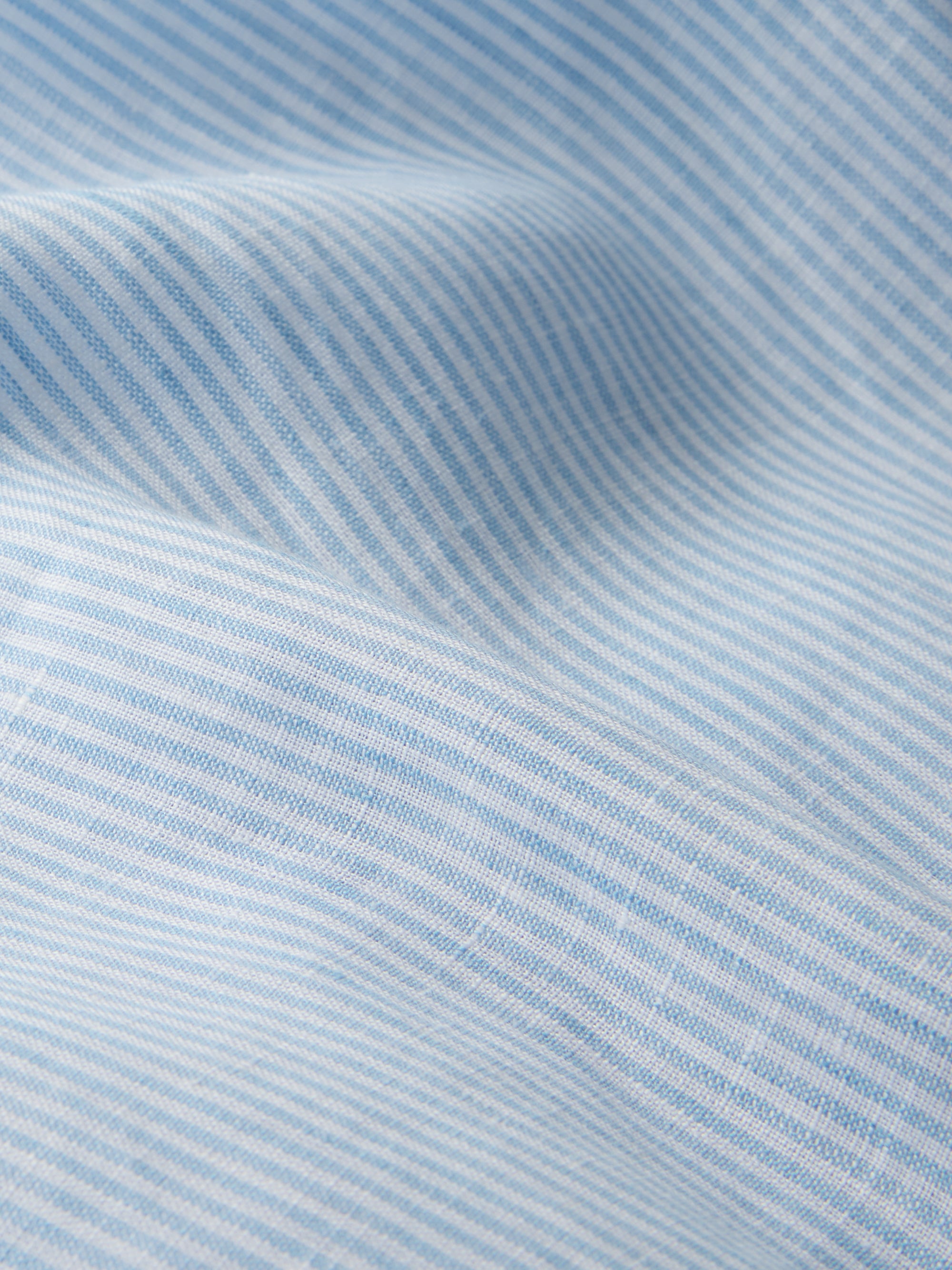 Malibu Linen Long Sleeve Shirt Blue & White Stripe