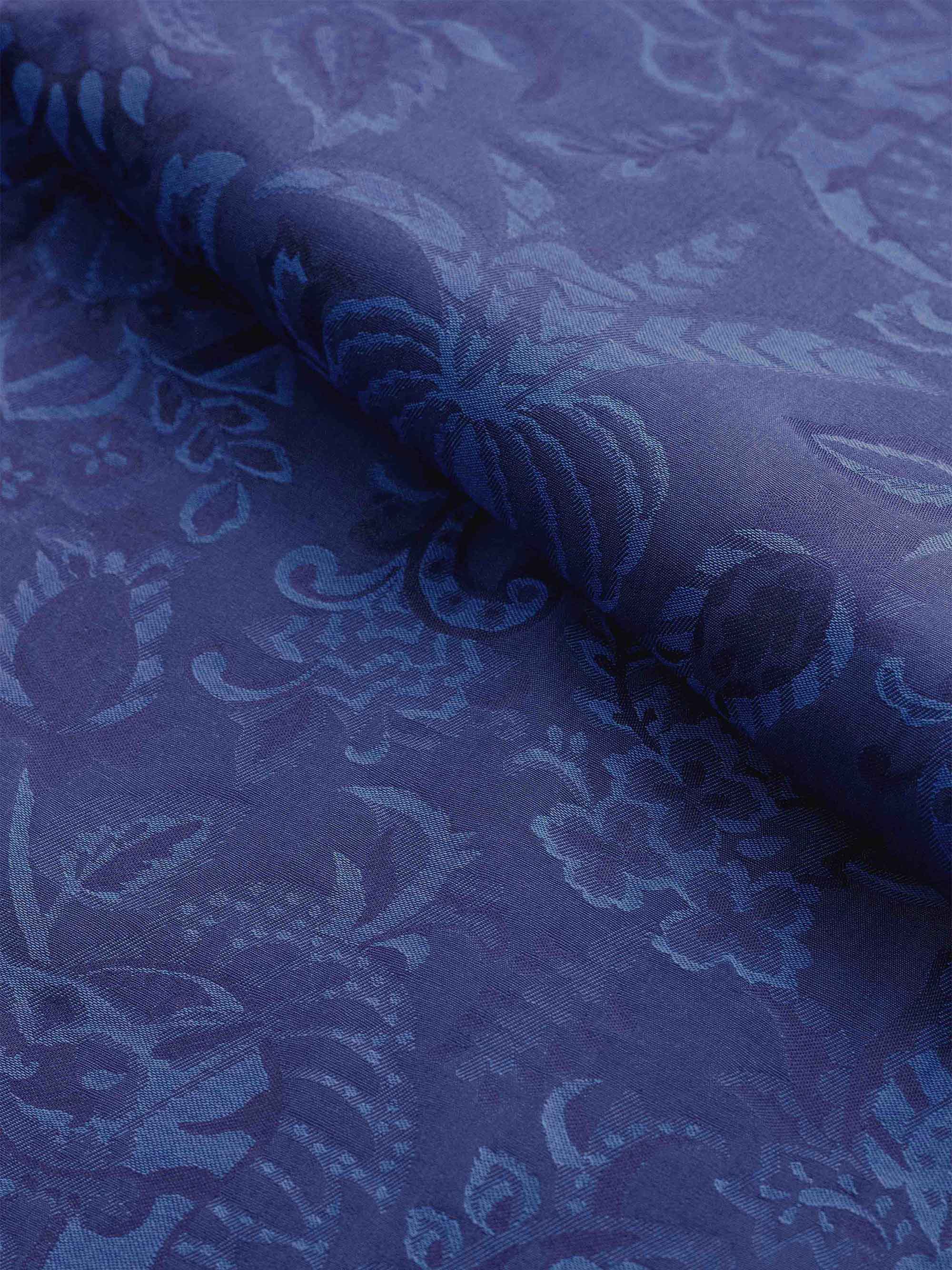 Men's Classic Fit Pyjamas Cotton Jacquard Navy Jungle Paisley Pattern