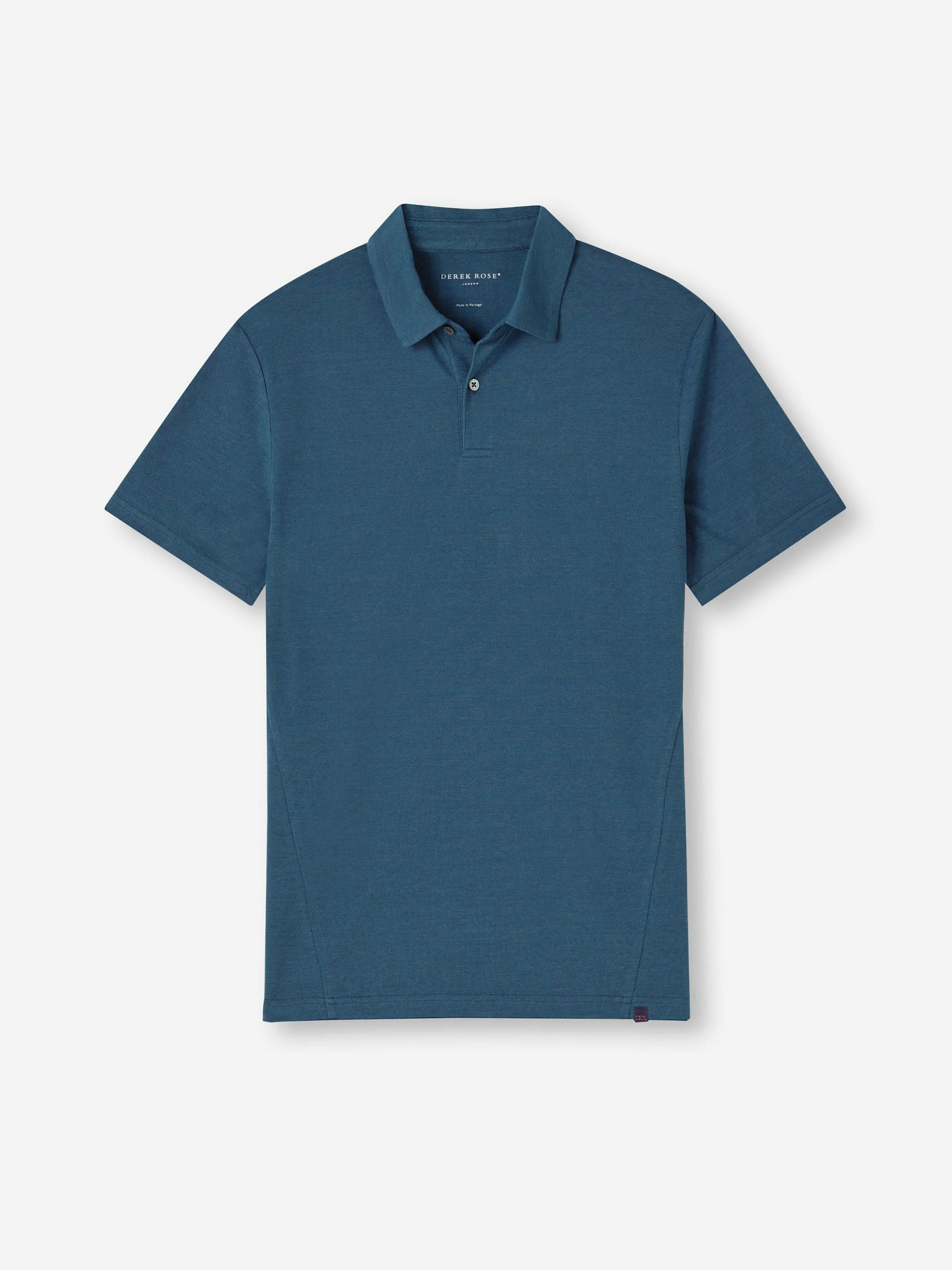 Men's Polo Shirt Ramsay Pique Cotton Lyocell Denim