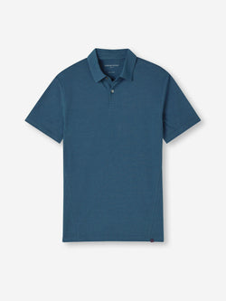 Men's Polo Shirt Ramsay Pique Cotton Lyocell Denim