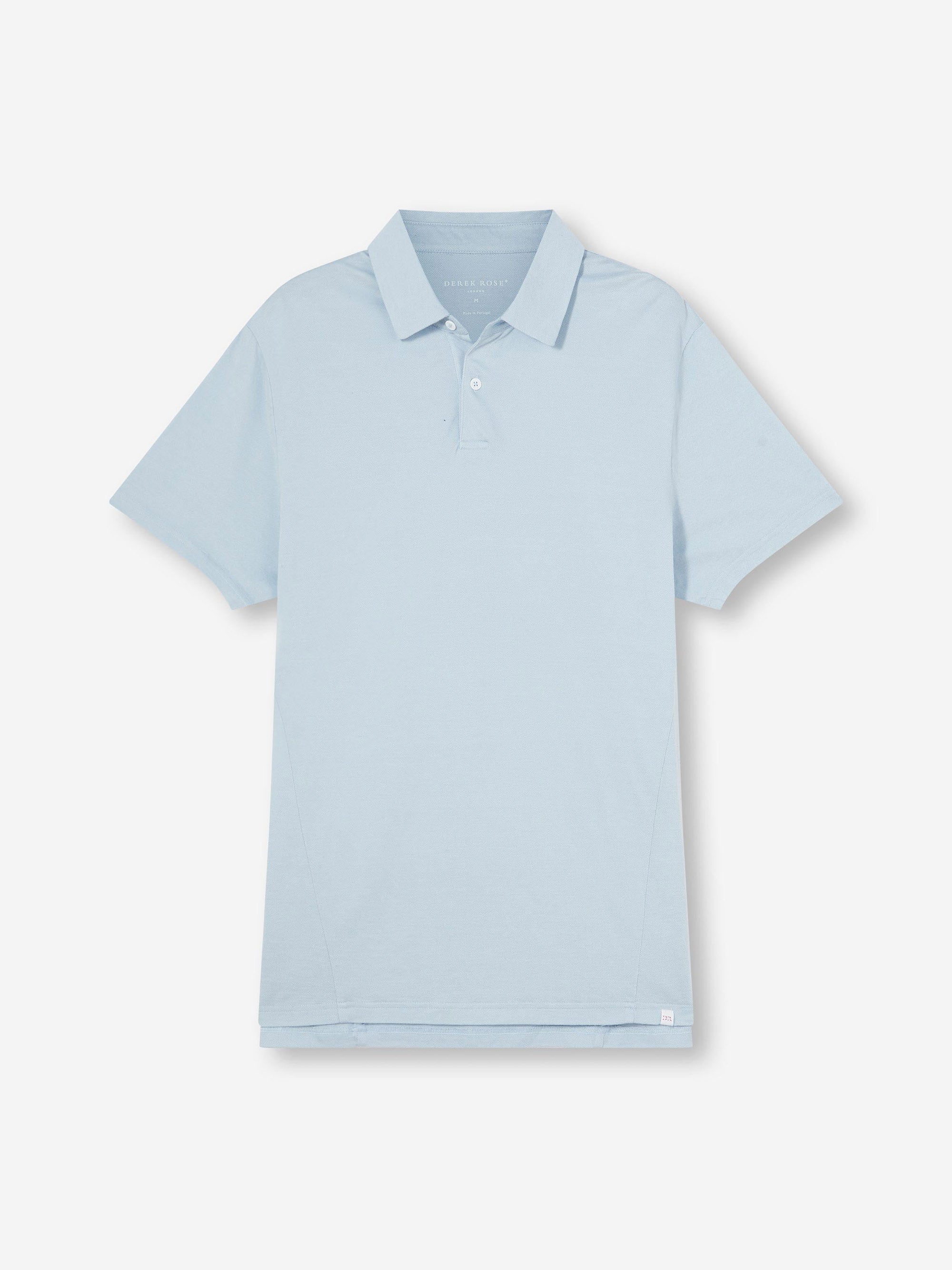Men's Polo Shirt Ramsay Pique Cotton Lyocell Sky