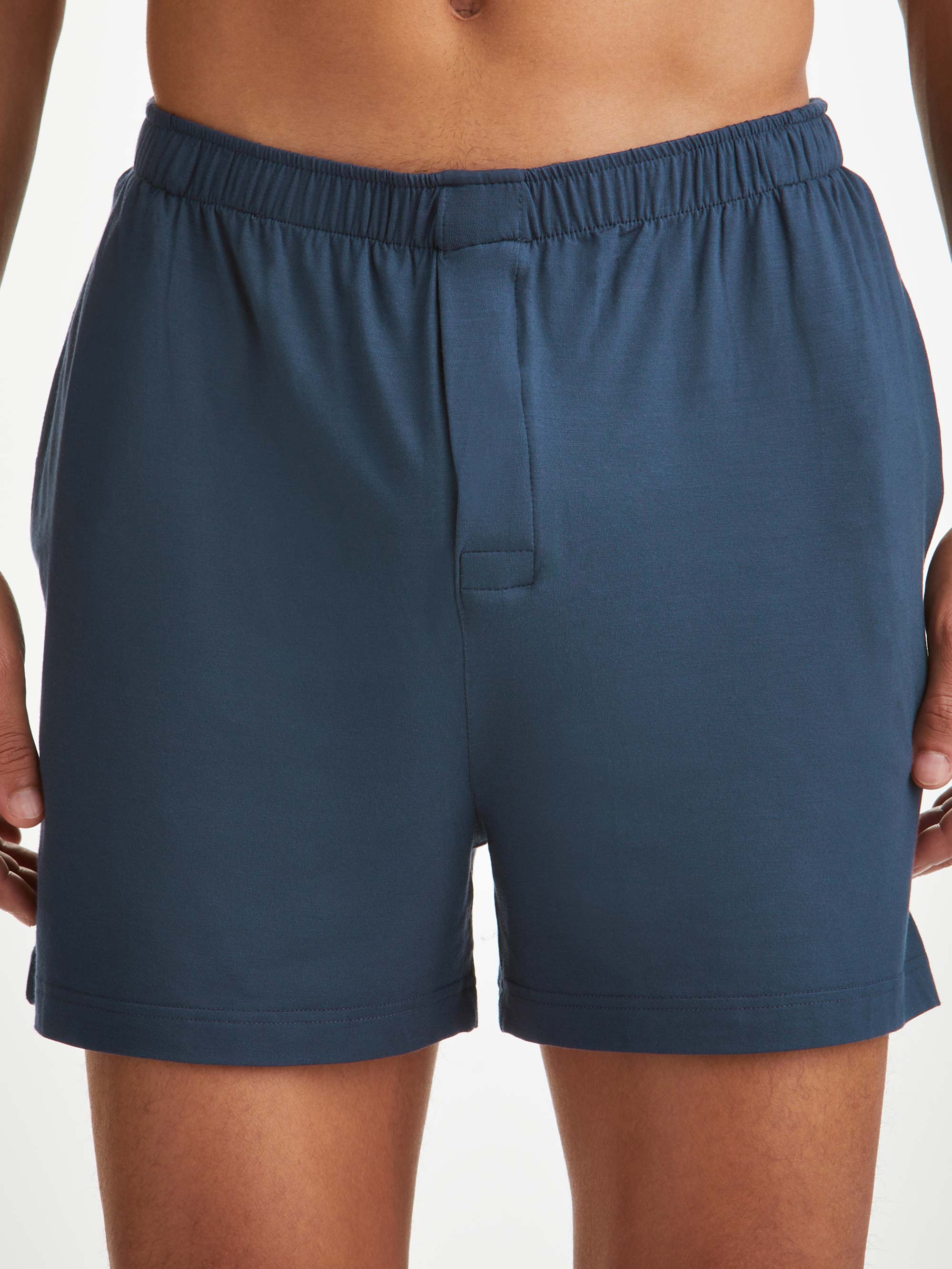 Basel Micro Modal Stretch Navy Men's Modern Fit Short Pyjamas