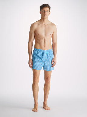 Men's Classic Fit Boxers Ledbury 65 Cotton Batiste Blue