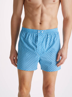 Men's Classic Fit Boxers Ledbury 65 Cotton Batiste Blue