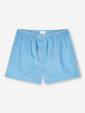 Men's Classic Fit Boxers Ledbury 65 Cotton Batiste Blue