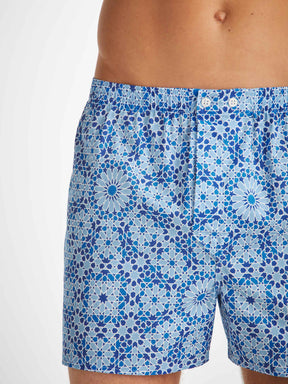 Men's Classic Fit Boxers Ledbury 69 Cotton Batiste Blue