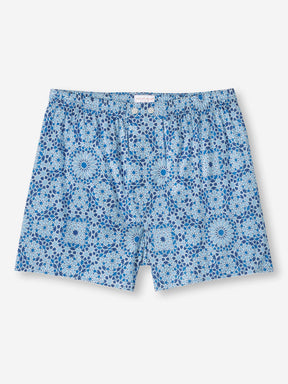 Men's Classic Fit Boxers Ledbury 69 Cotton Batiste Blue