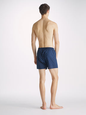 Men's Classic Fit Boxers Nelson 96 Cotton Batiste Navy