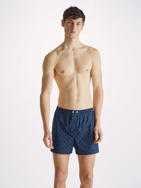Men's Classic Fit Boxers Nelson 96 Cotton Batiste Navy