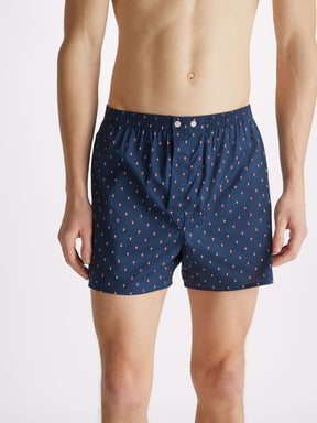 Men's Classic Fit Boxers Nelson 96 Cotton Batiste Navy